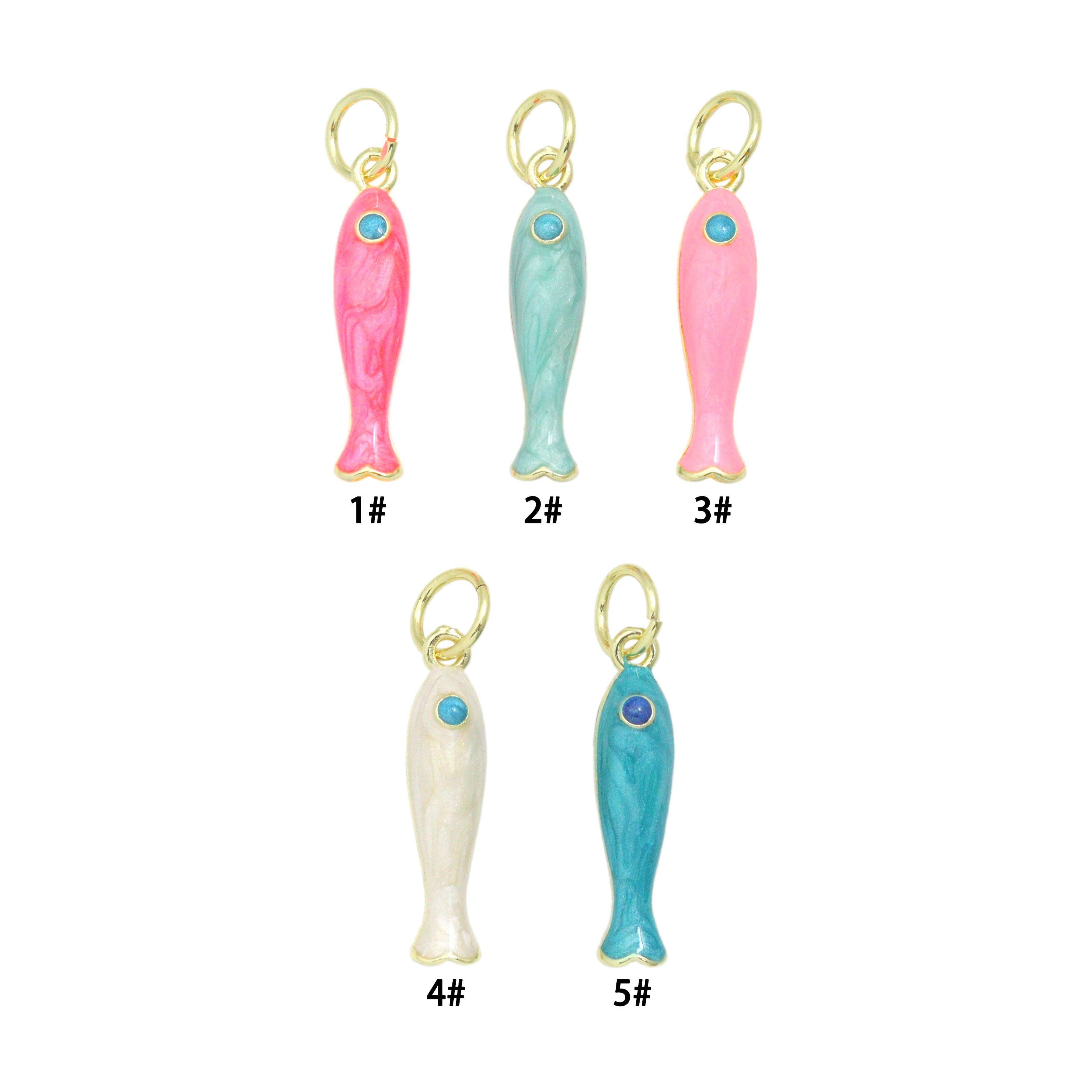 Pastel Reef Fish Collection, Enamel Fish Charm, Sku#LK1311
