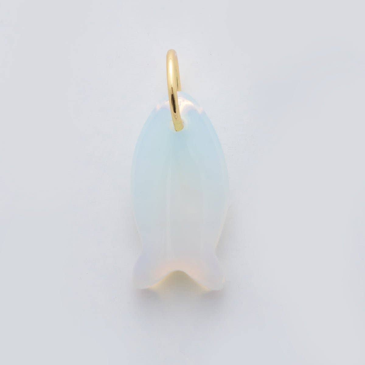 18K Gold Filled 23.7mm Natural Gemstone Fish Charm | C317 - C435