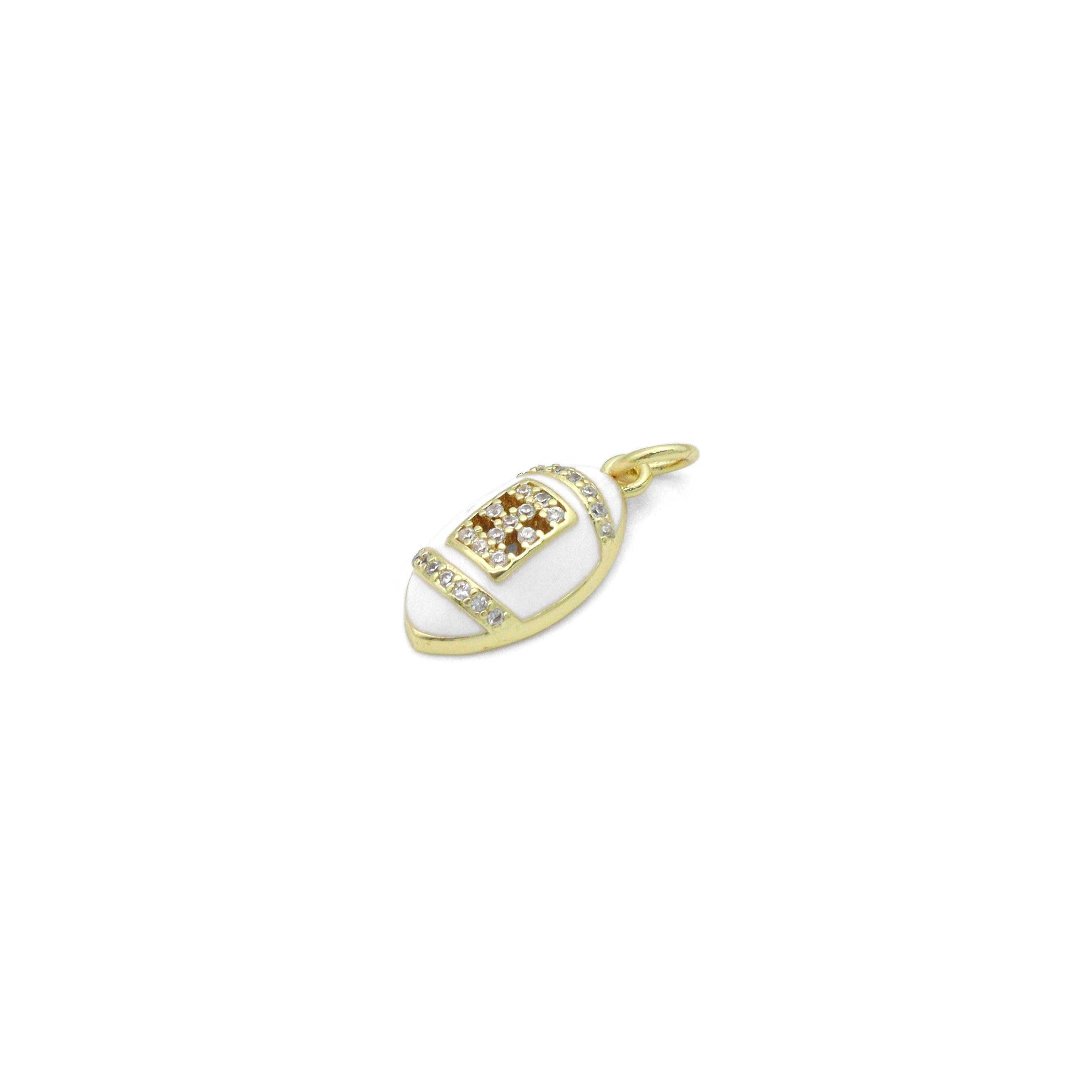 White Enamel Football Charm