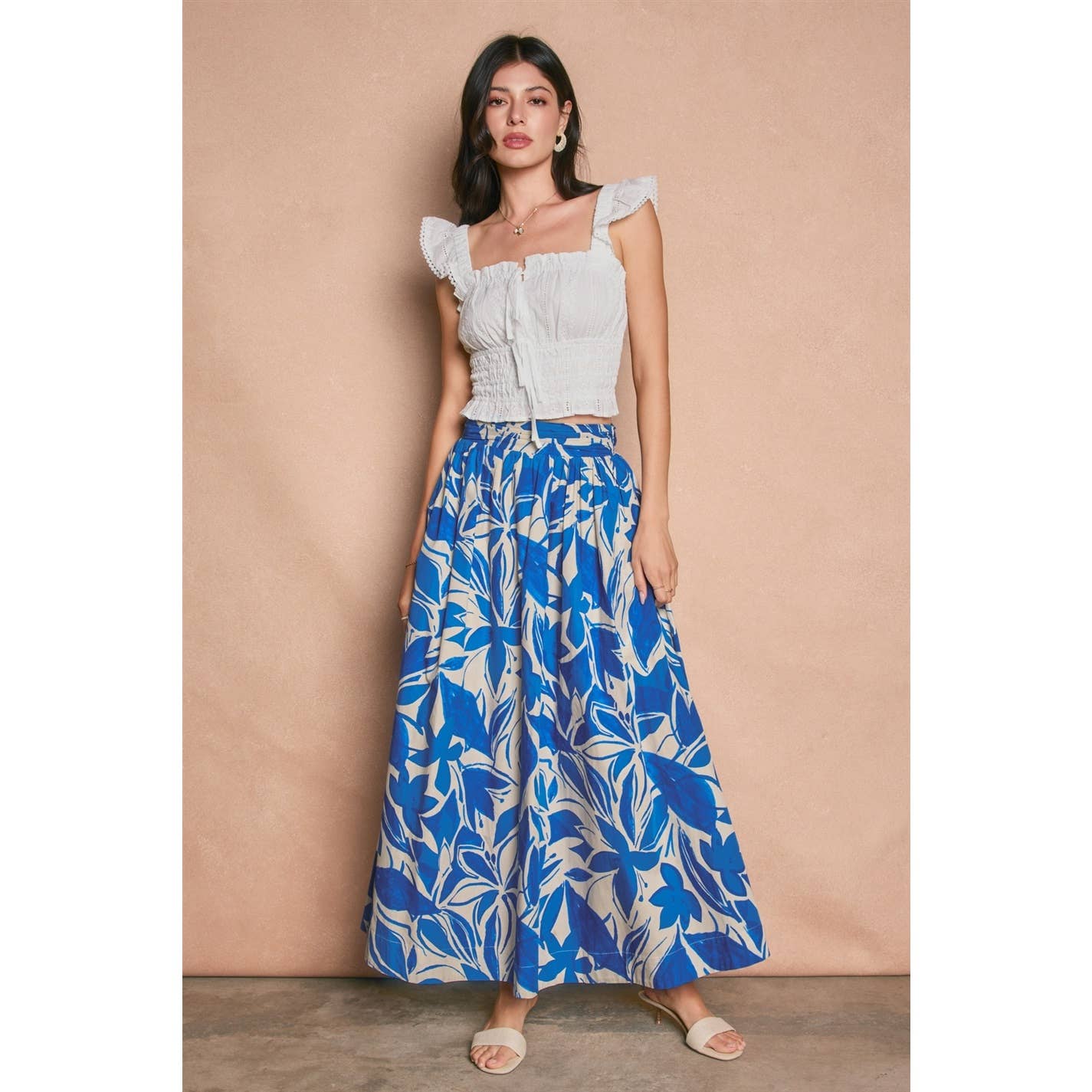 Mykonos Tie Back Circular Midi Skirt