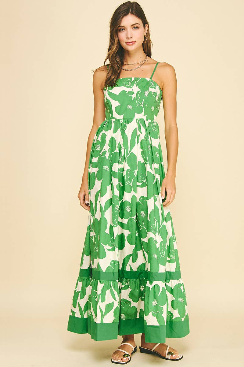 FLORAL TIERED MAXI DRESS - 6658D