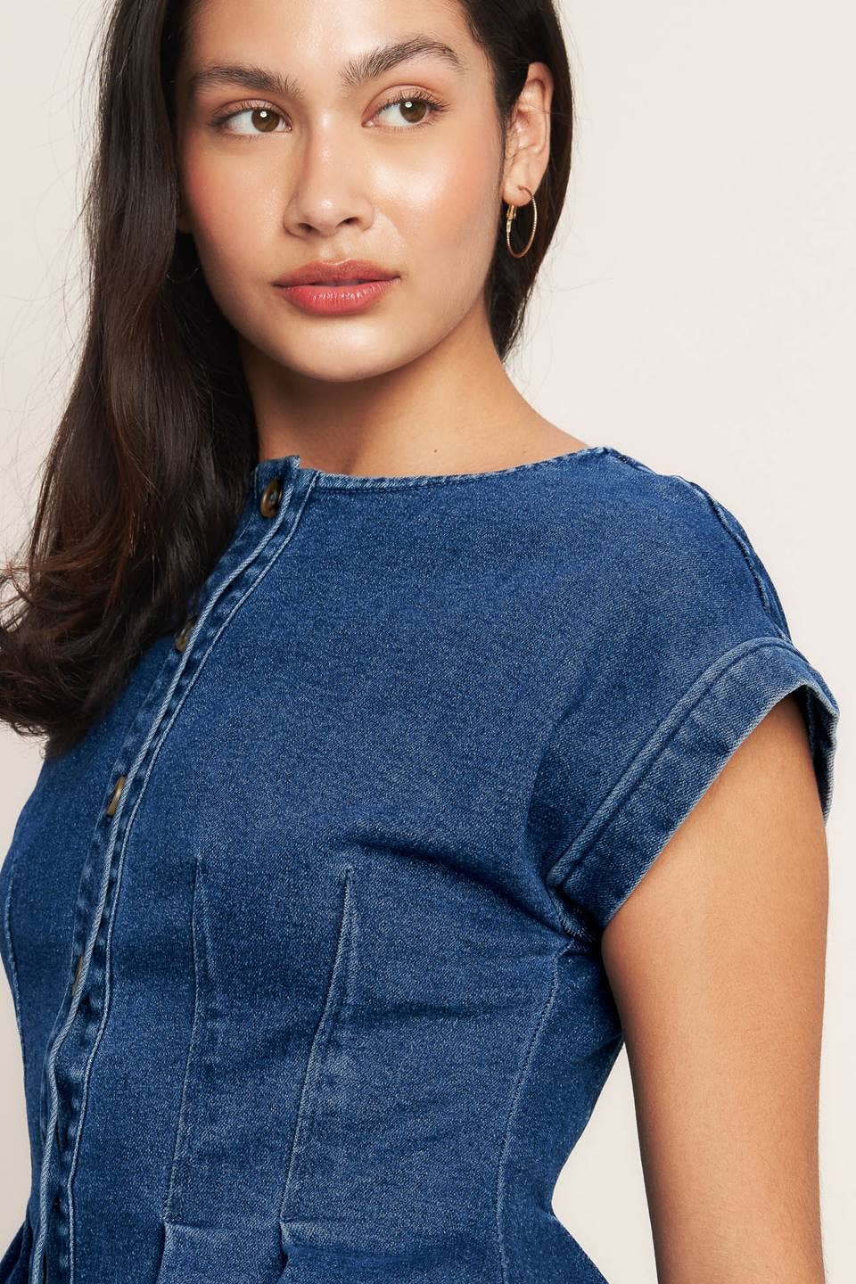 Emille washed denim top