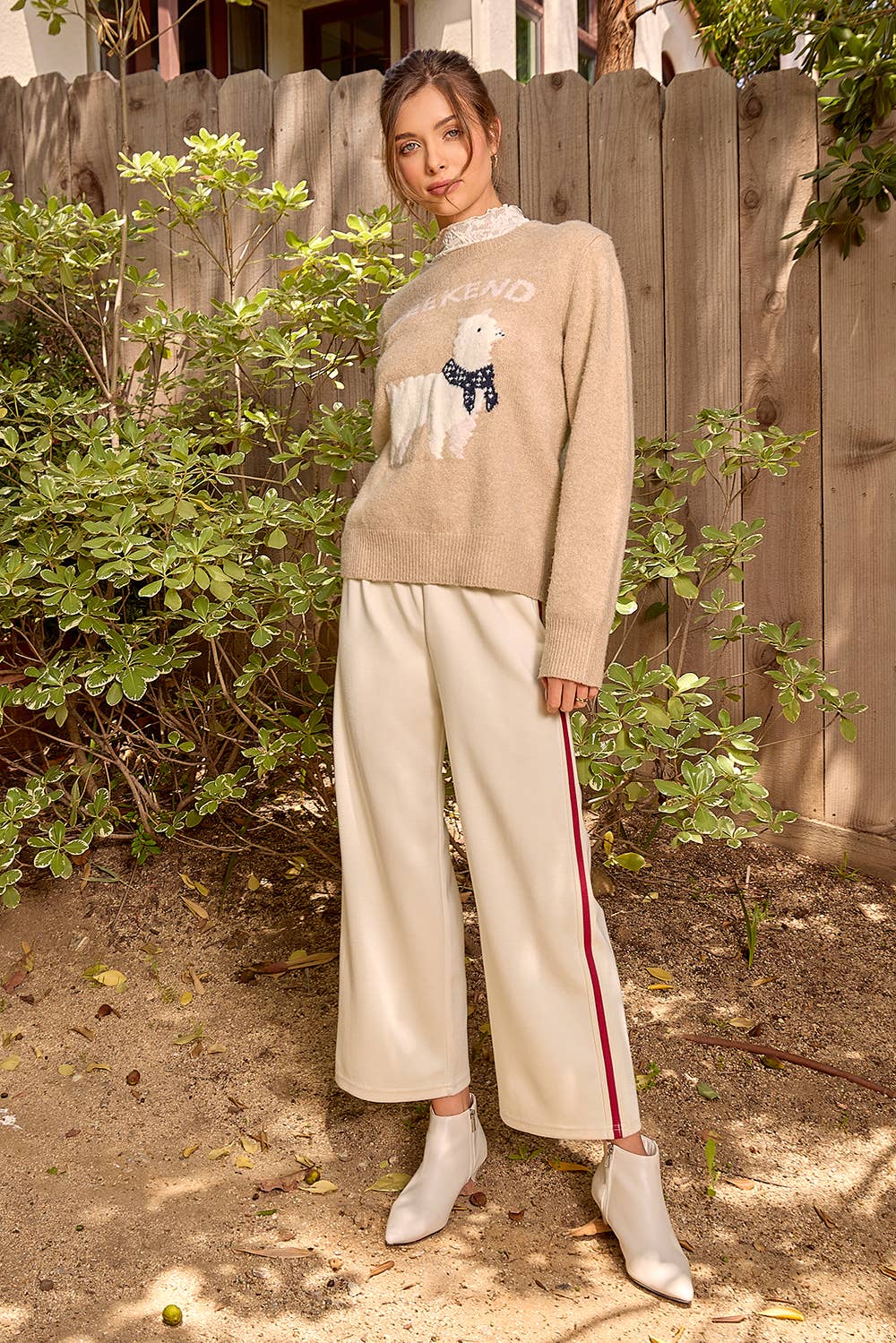 Embroidered Stripe Tracksuit Pants