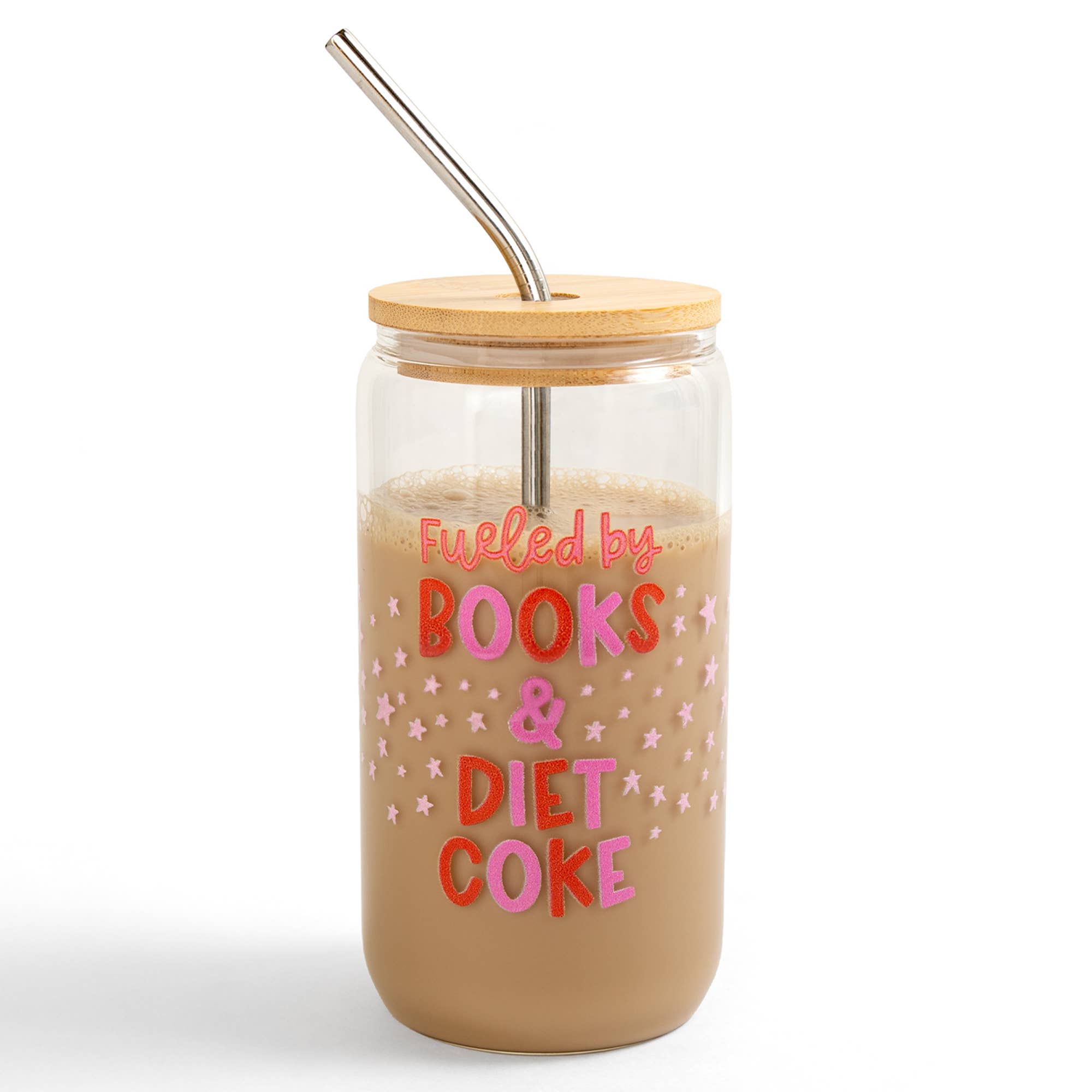 Fueled By Books And Diet Coke Glass Can