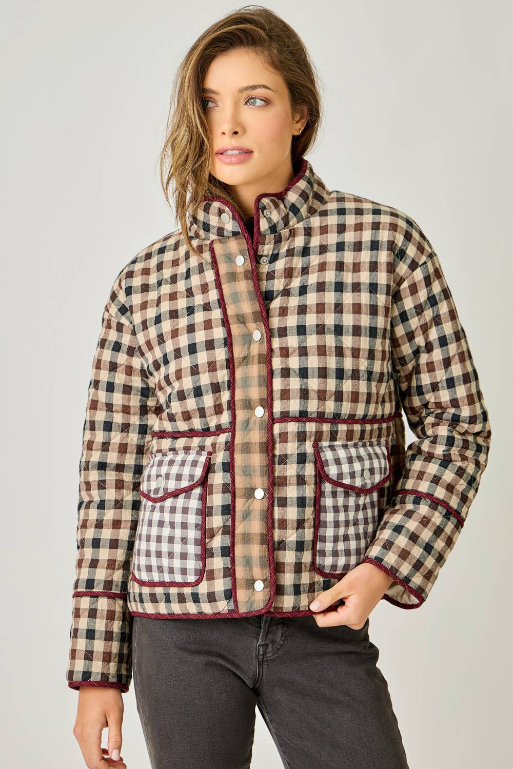 Hampton Check Plaid Quilted Jacket