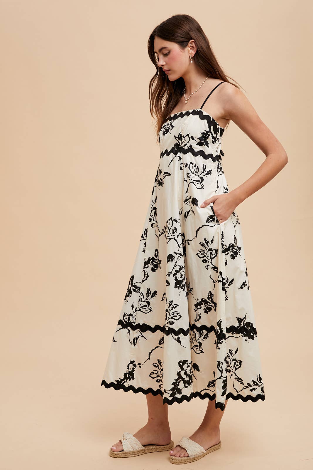 Cotton Floral Ric Rac Dress