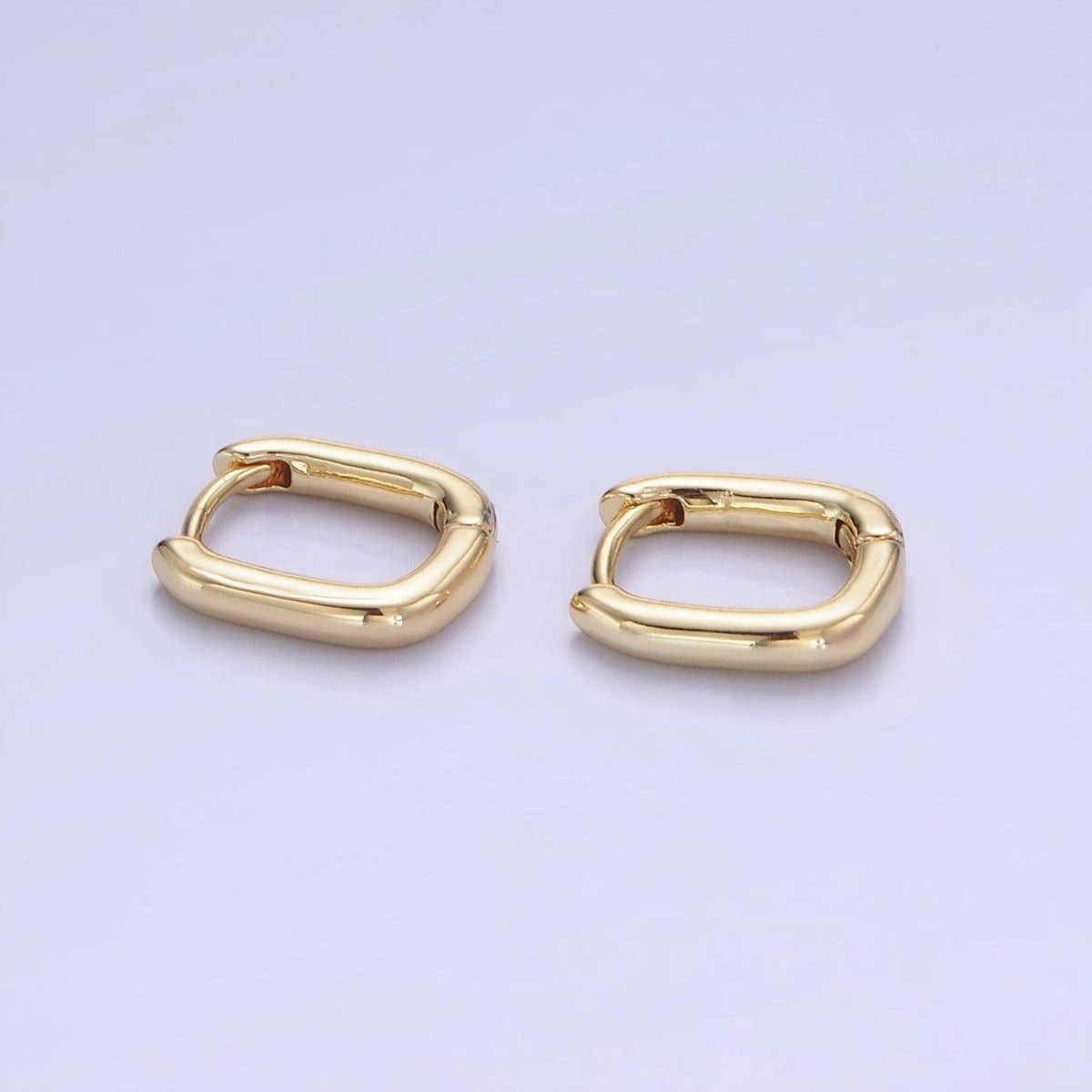 14K Gold Filled 11mm Minimalist Rectangular Huggie Earrings | AB1330