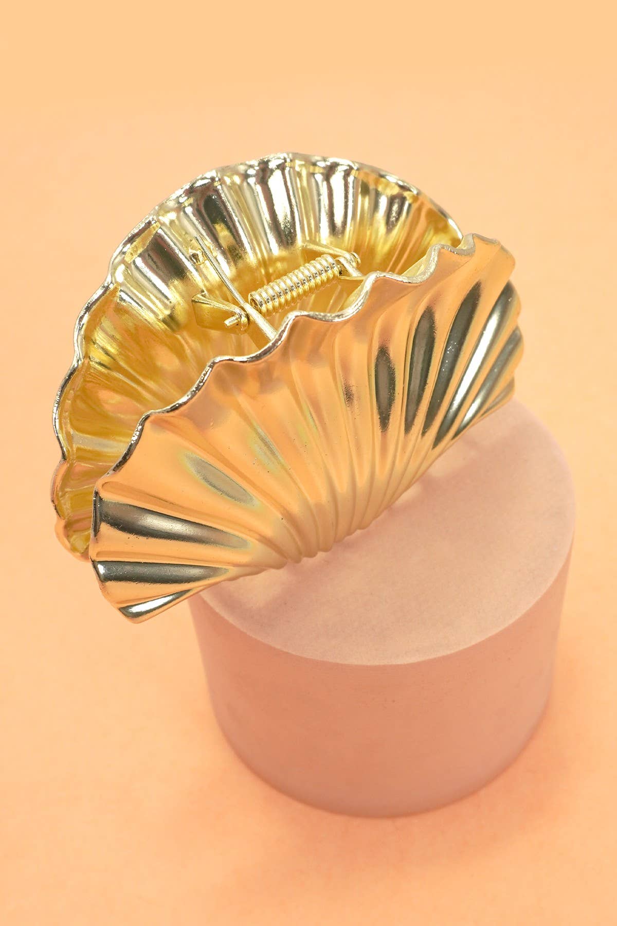 SEASHELL  GOLD SILVER ALLOY HAIR CLAW HAIR CLIP