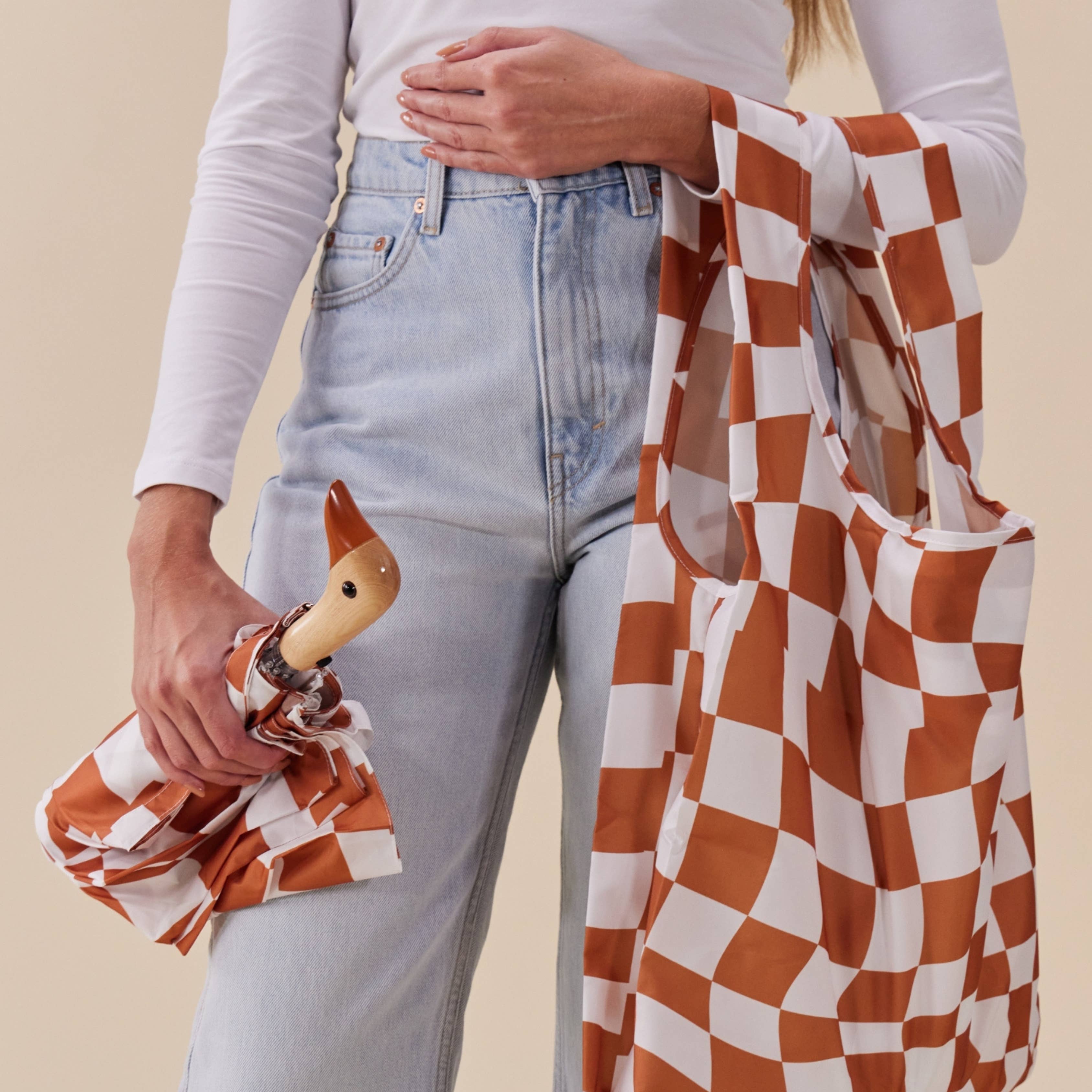 Peanut Butter Checkers Eco-Friendly Duckhead Umbrella