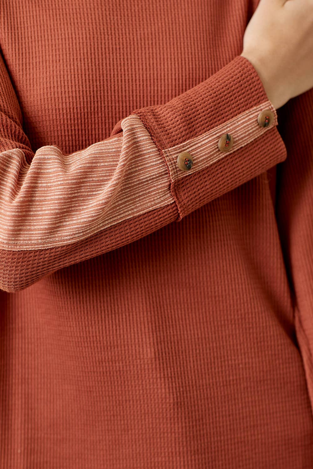 Mixed Waffle Knit Top