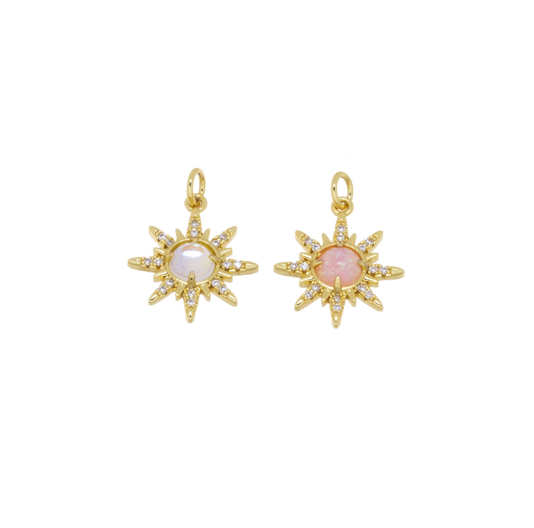 Opalite Starburst CZ Charm