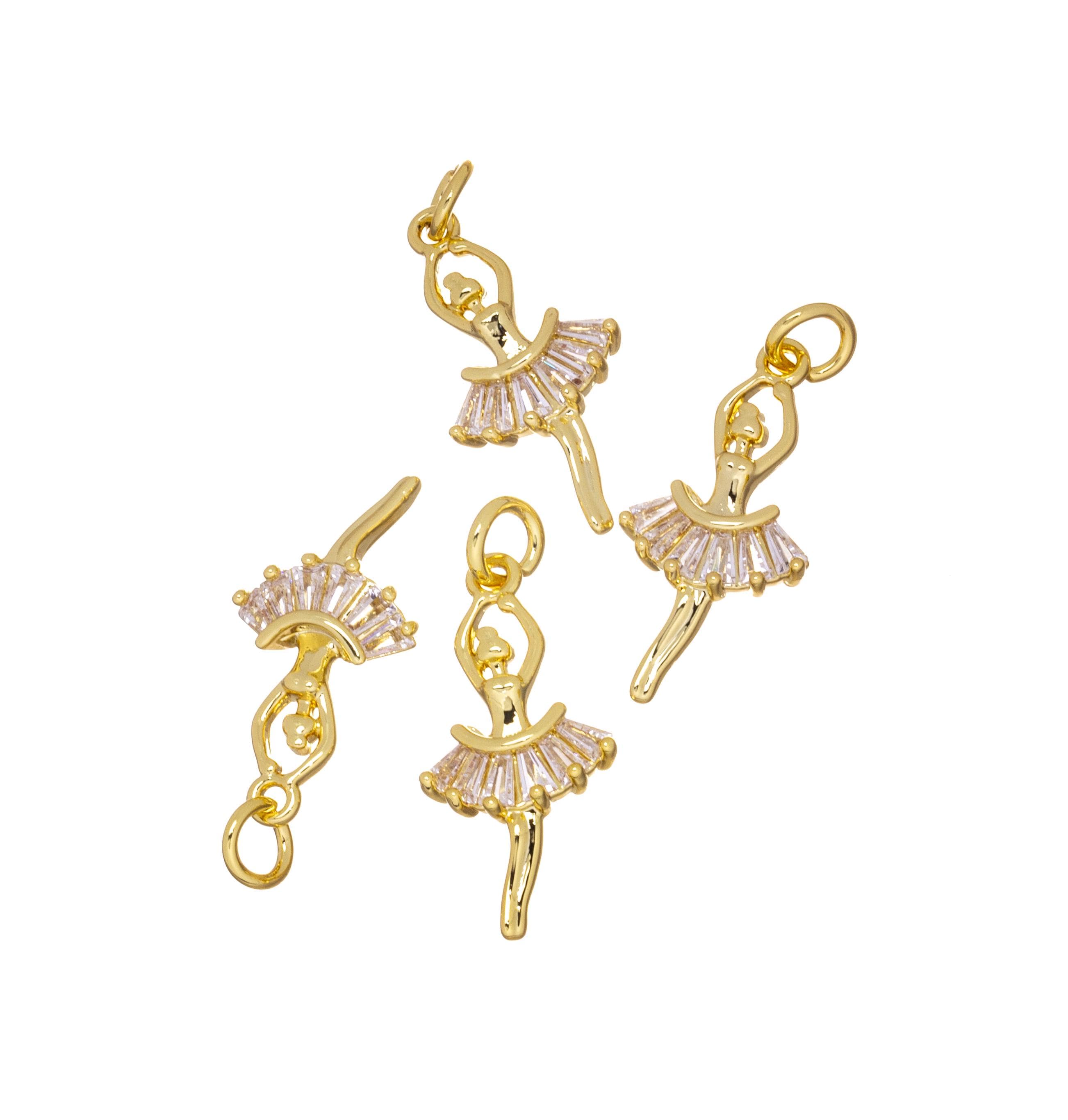 Gold Ballerina Dancing Charm