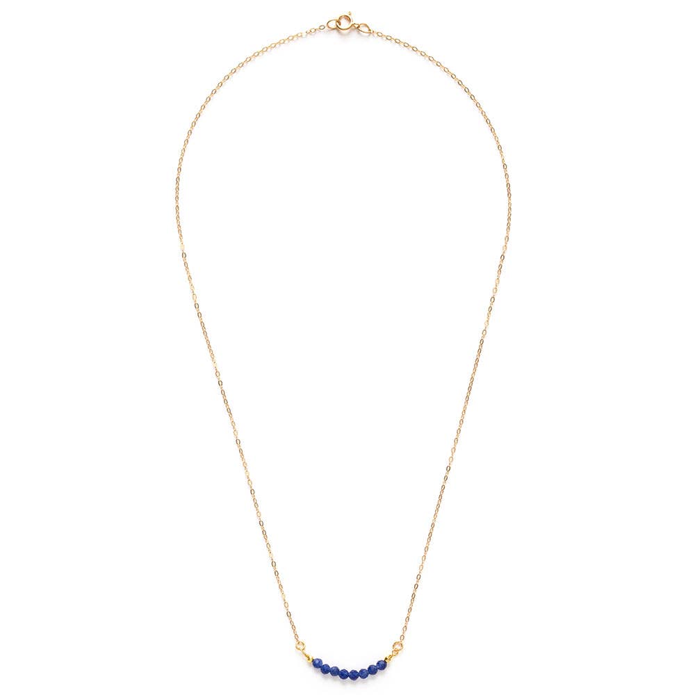 3mm Faceted Lapis Lazuli Necklace