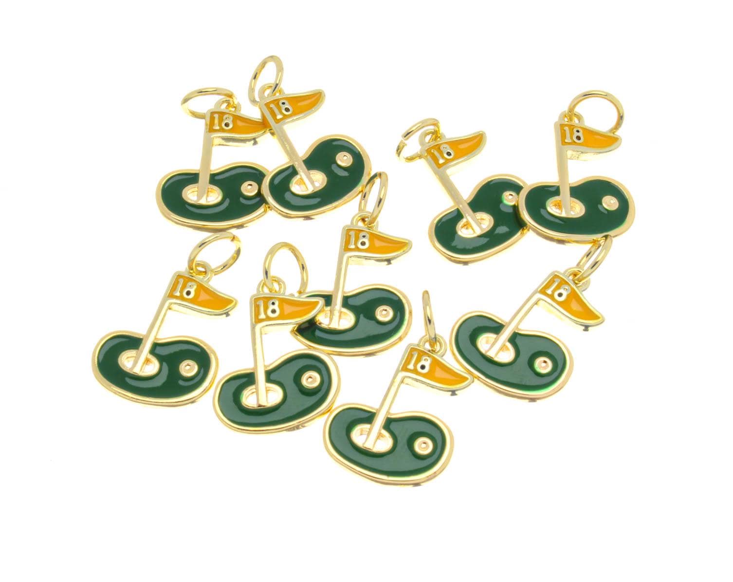 Golf Flag Stick Necklace Charm for Golf Enthusiasts