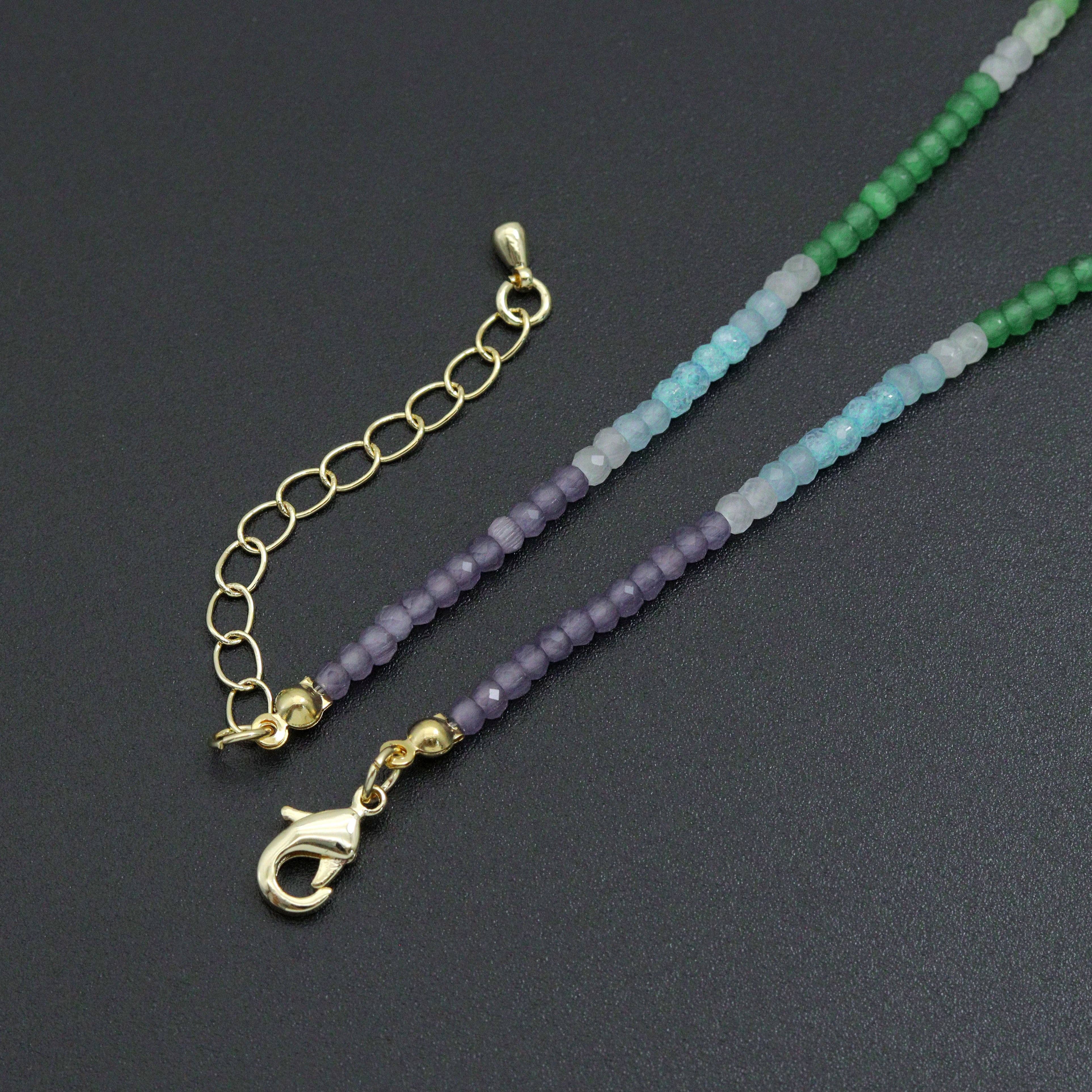 New Rainbow Color Rondelle Gemstone beads necklace, sku#EF817
