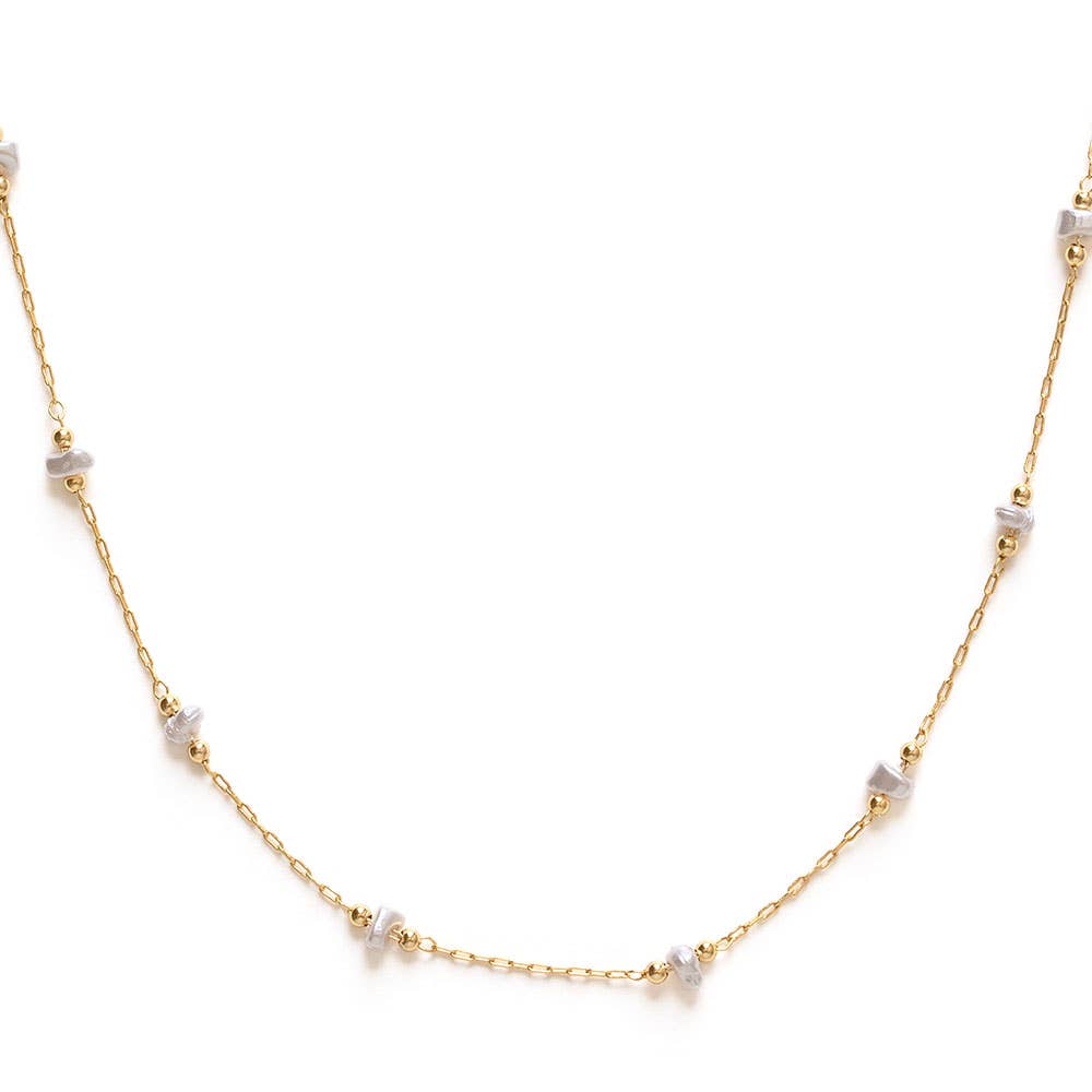 Freshwater Pearl Station Chain Necklace