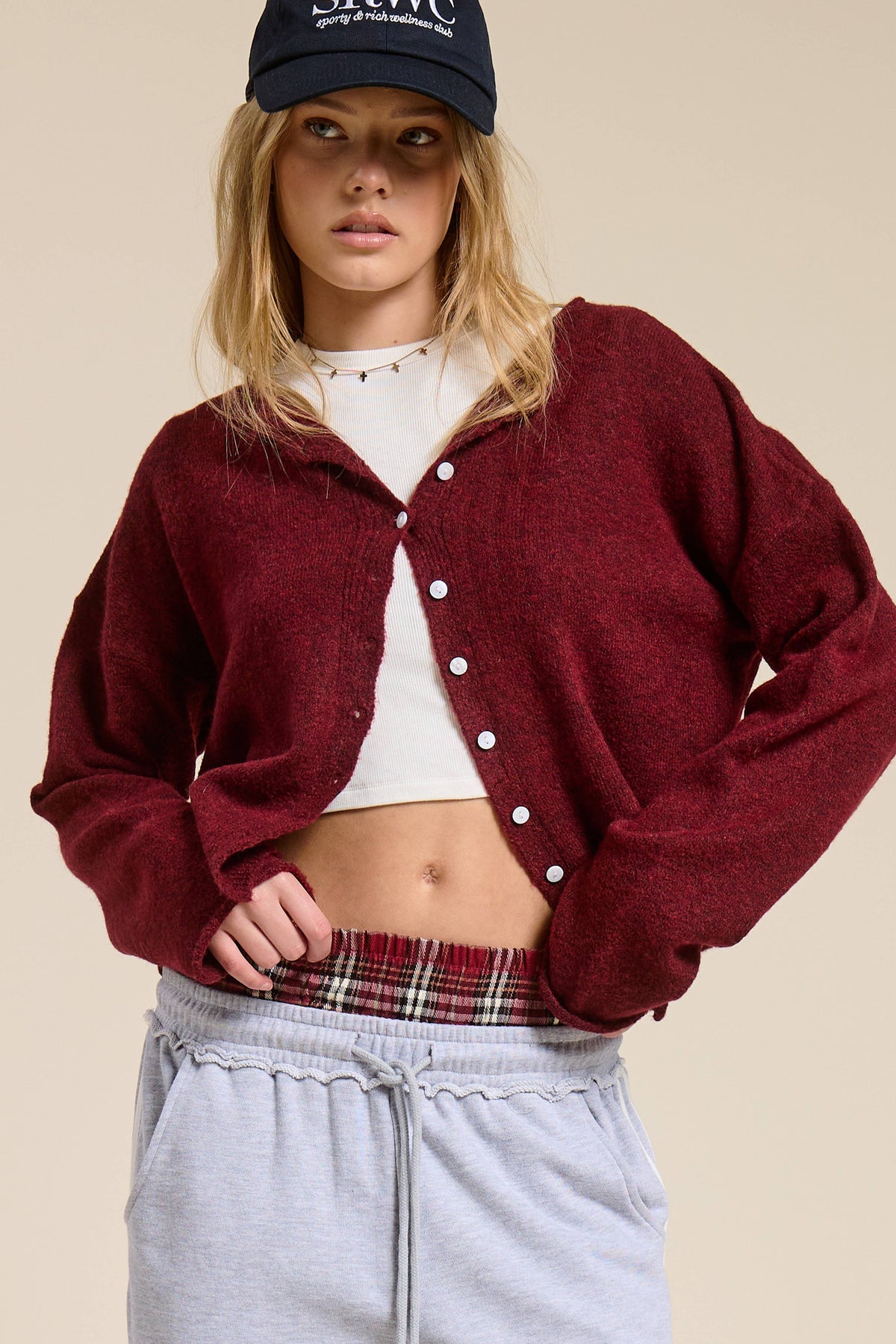 Open-Pack Essential Button Down Cardigan Top
