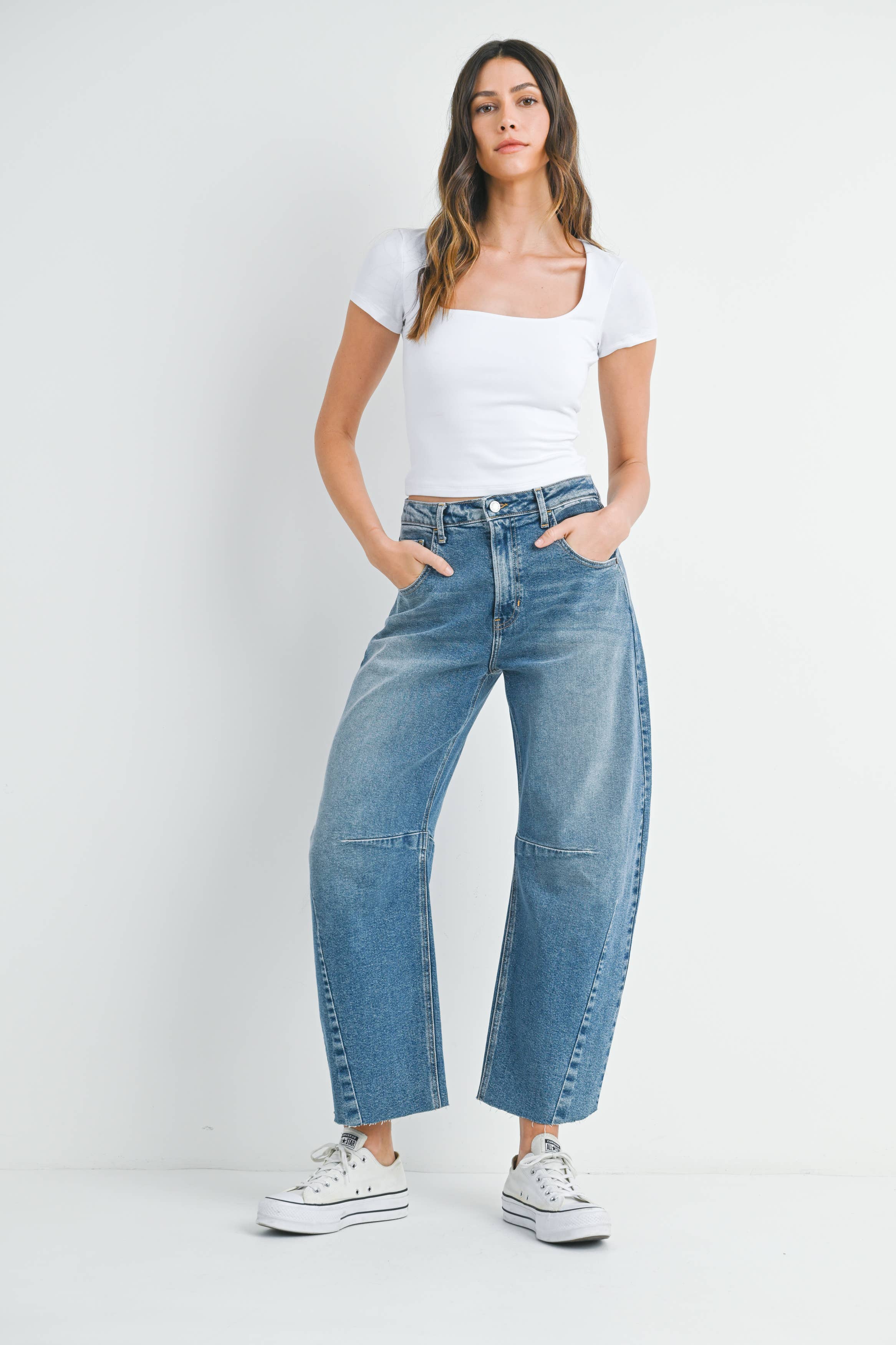 Just Black Denim Barrel Jean w/ Seams