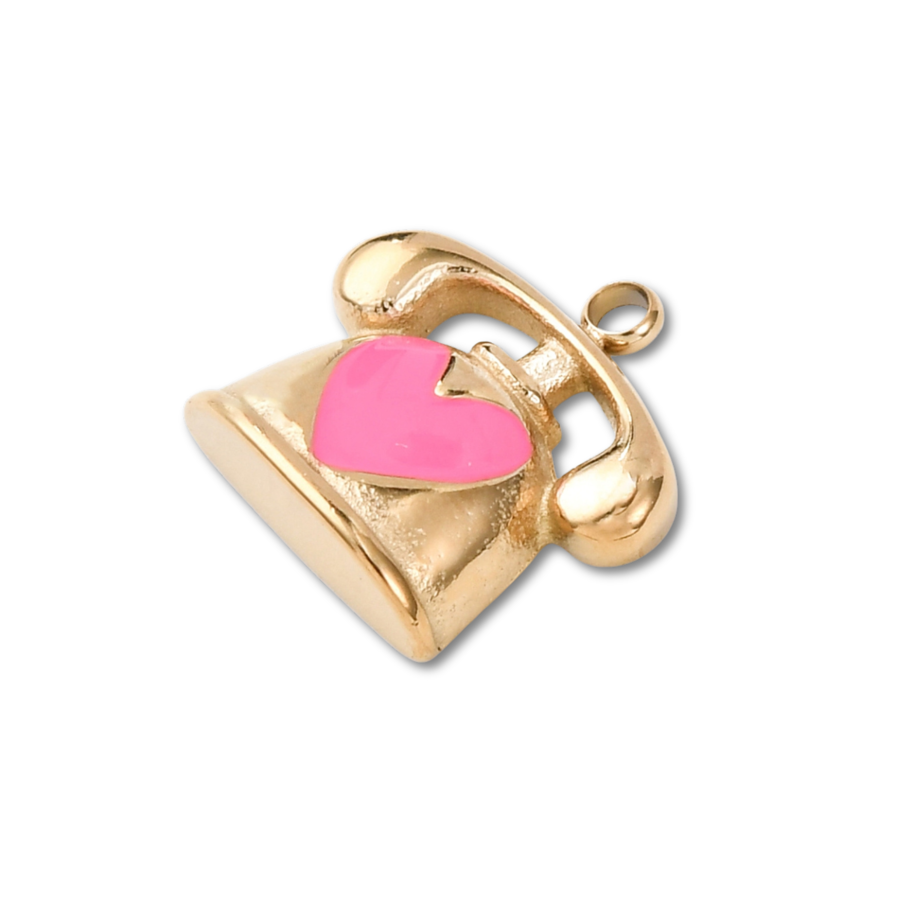 Telephone Heart Charm