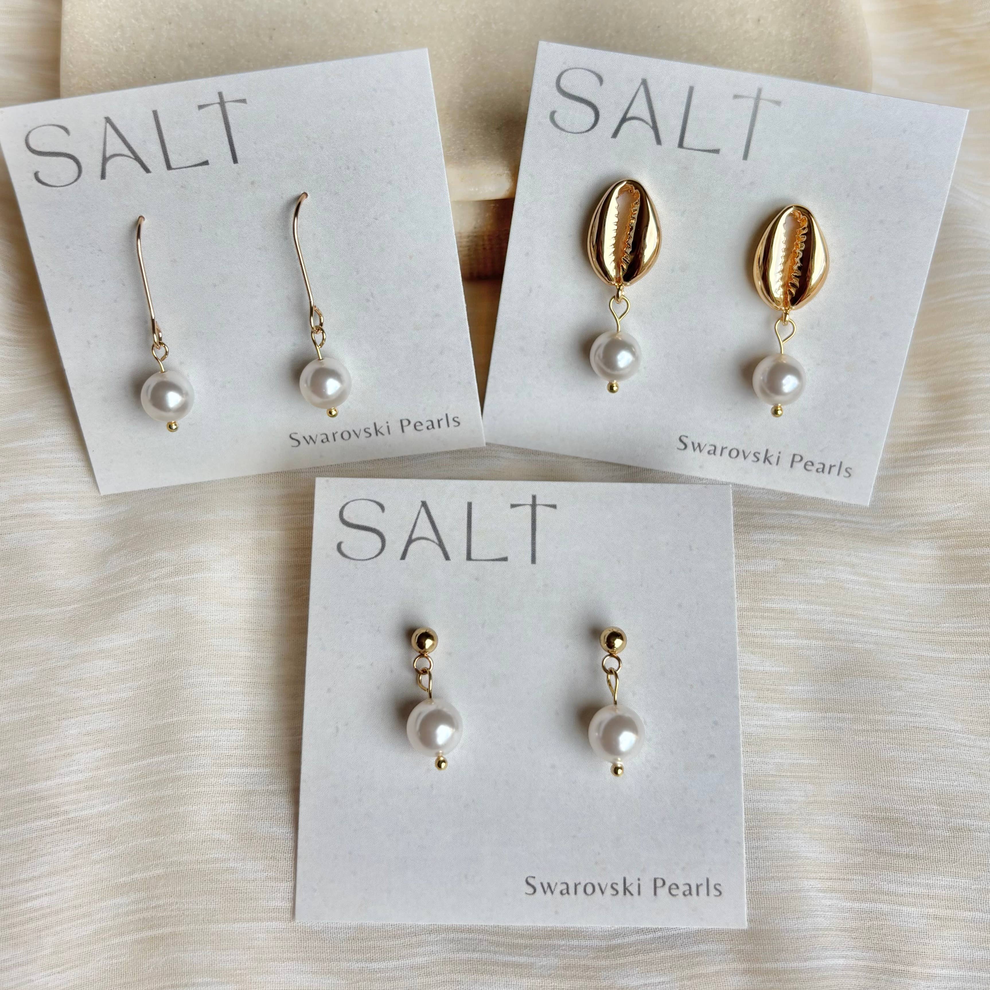 COWRIE SHELL PEARL EARRINGS