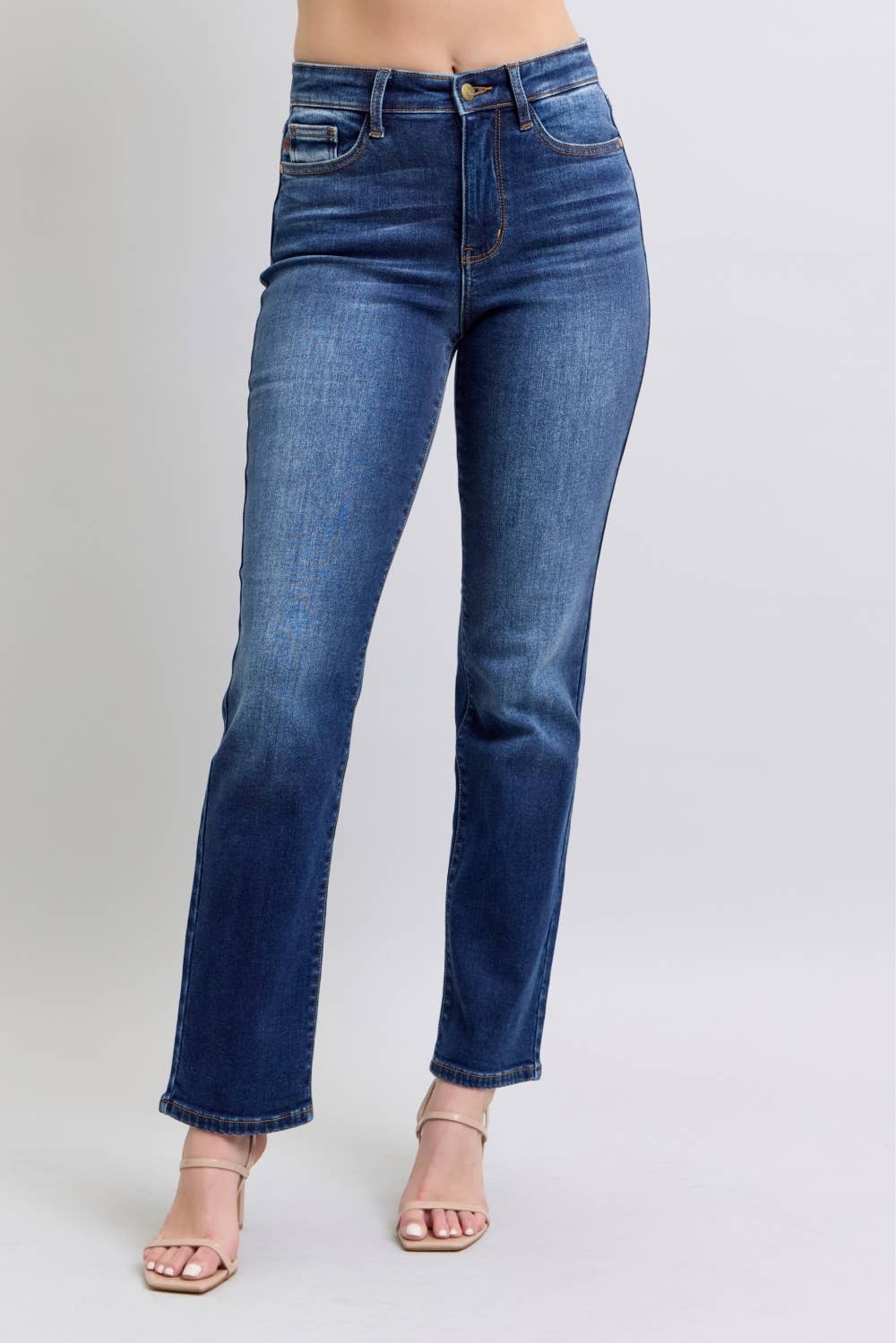 Vintage Wash Thermal Straight Denim