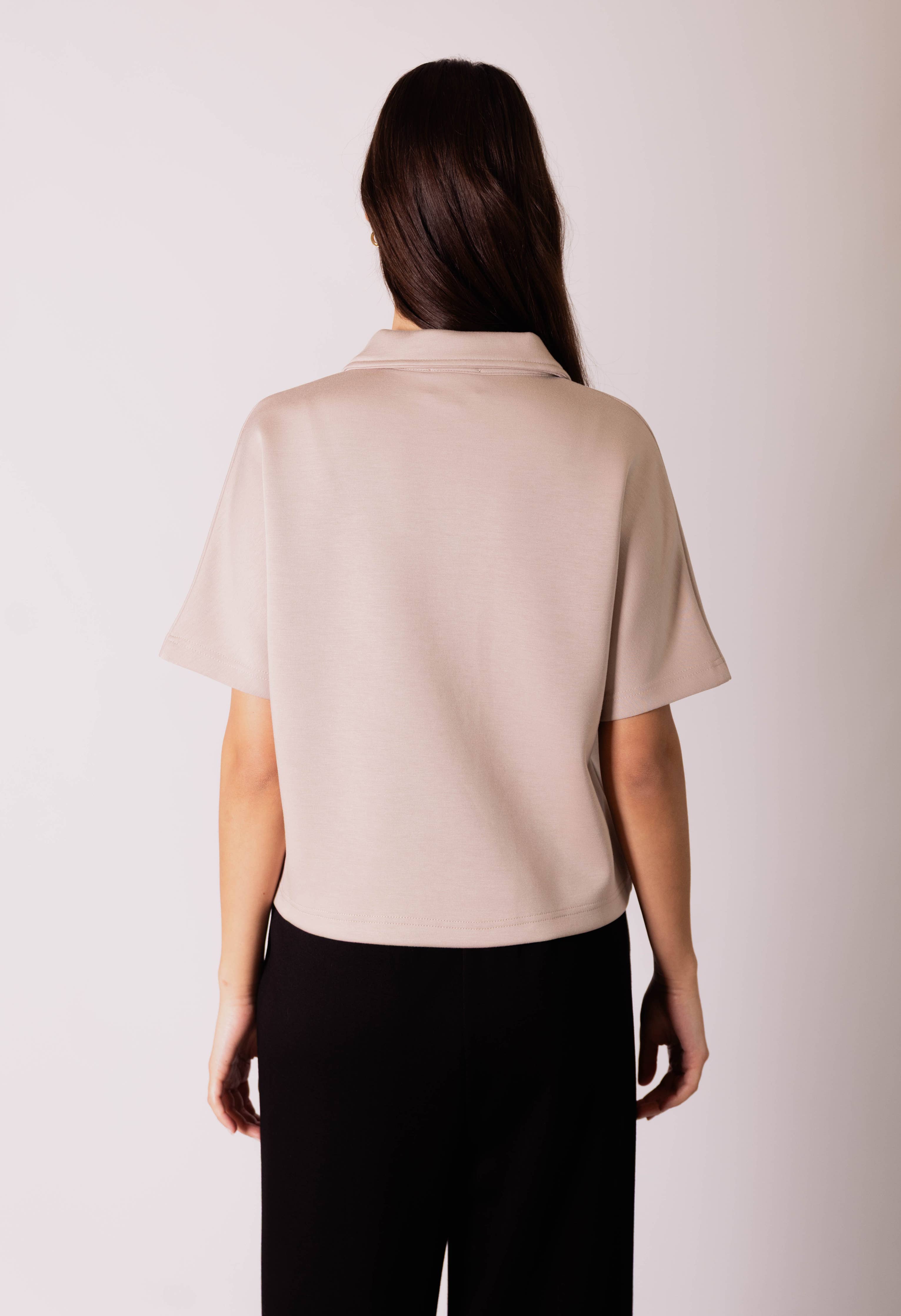 Butter Modal Short Sleeve Quarter Zip Top