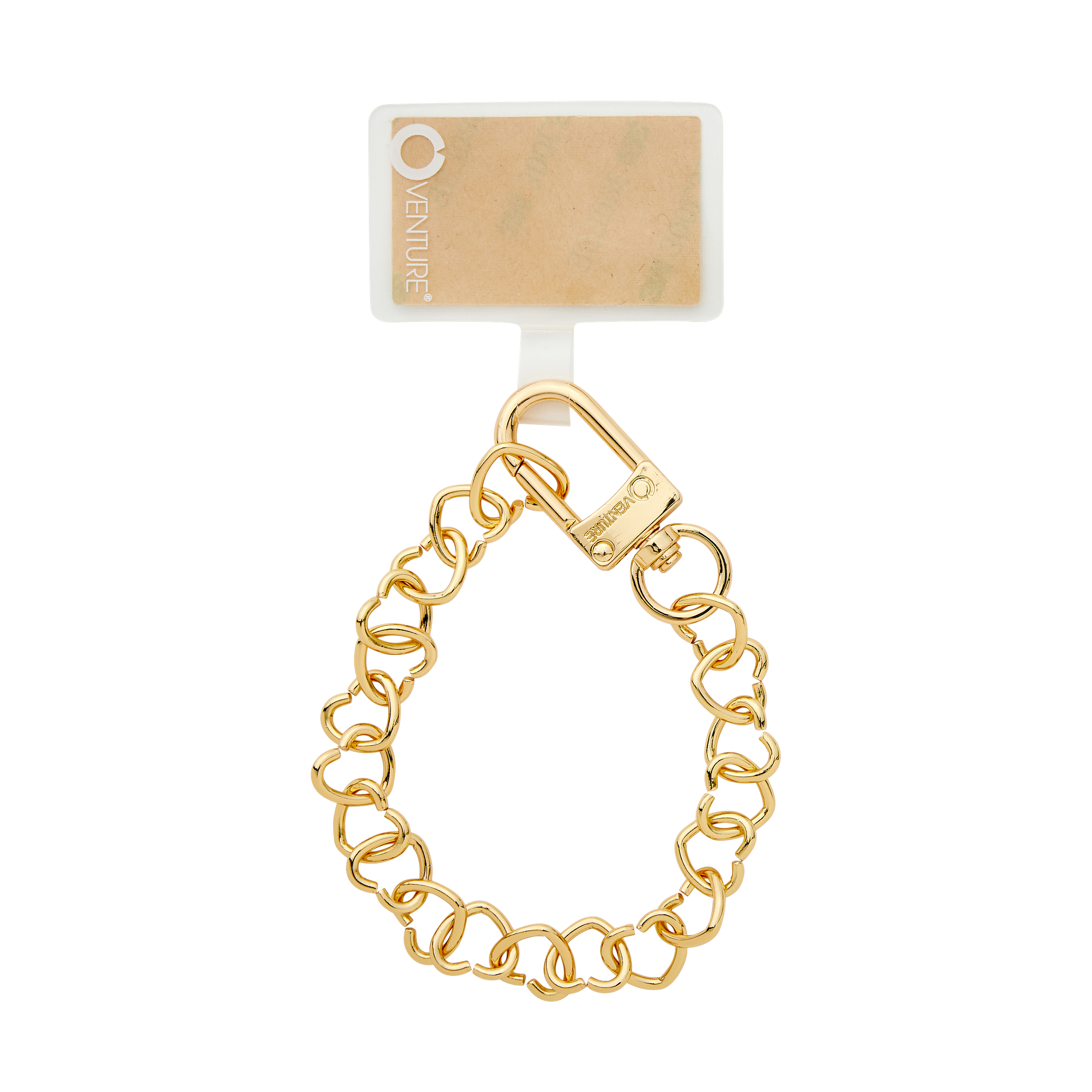 Phone Charm - Gold Heart Chain Phone Wristlet