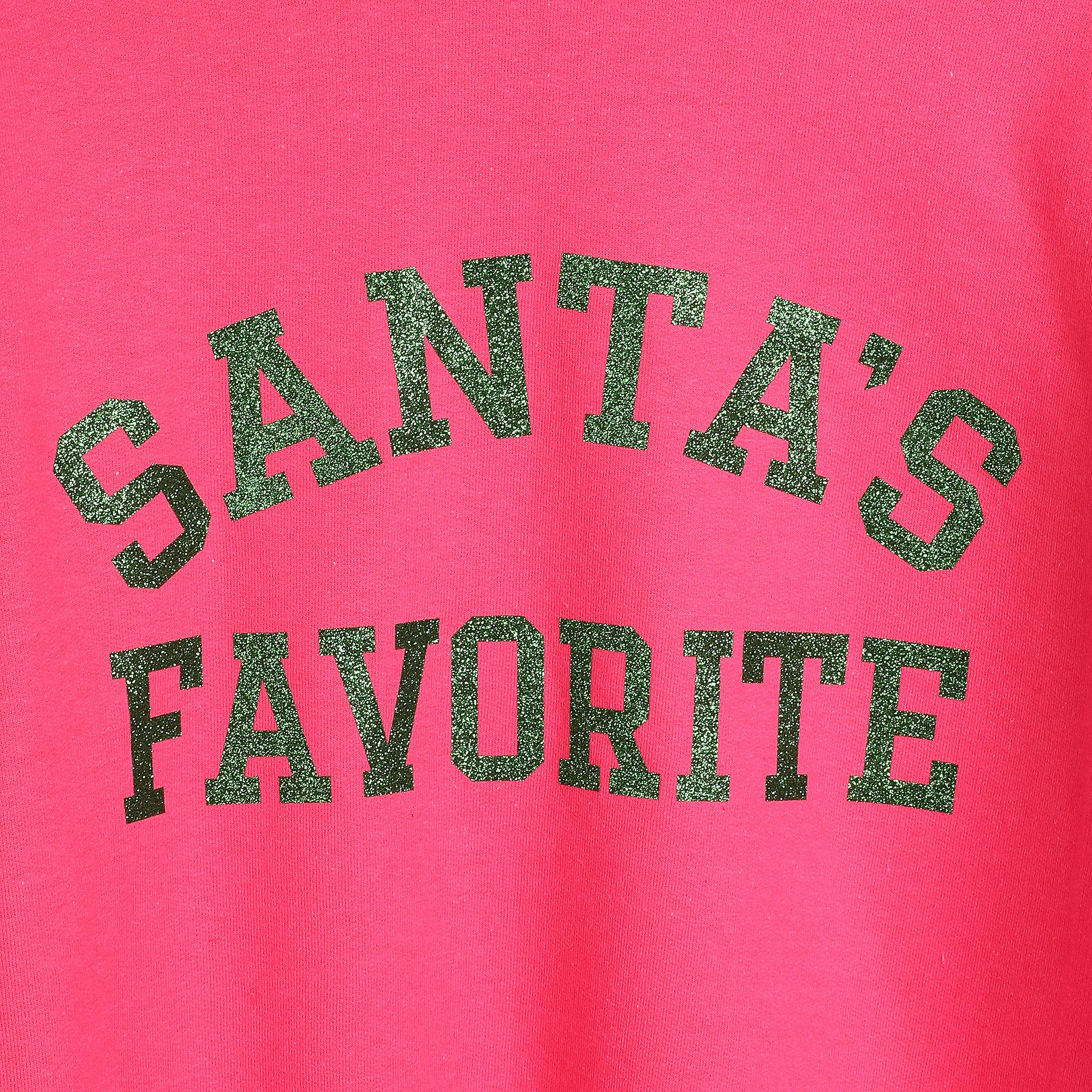 Santa's Favorite Glitter Logo Fleece Sweatshirt