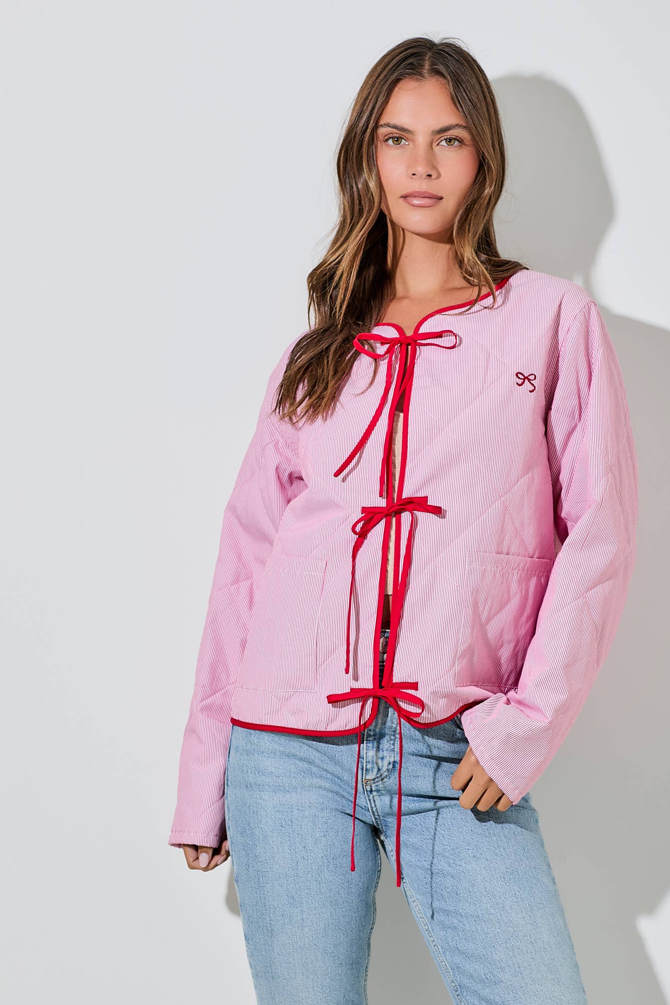 PINSTRIPE QUILTED JACKET