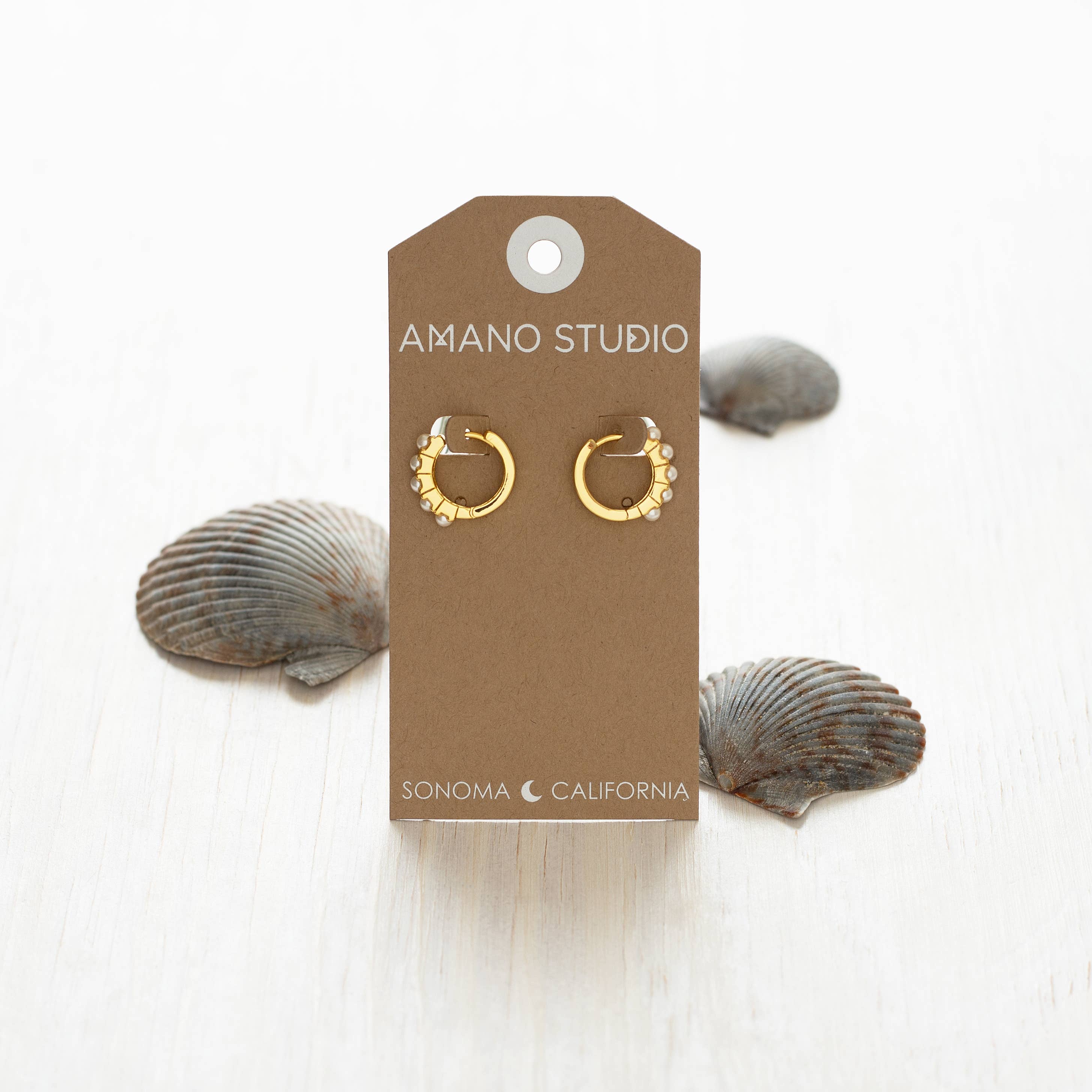 15mm Pearl Huggie Hoops