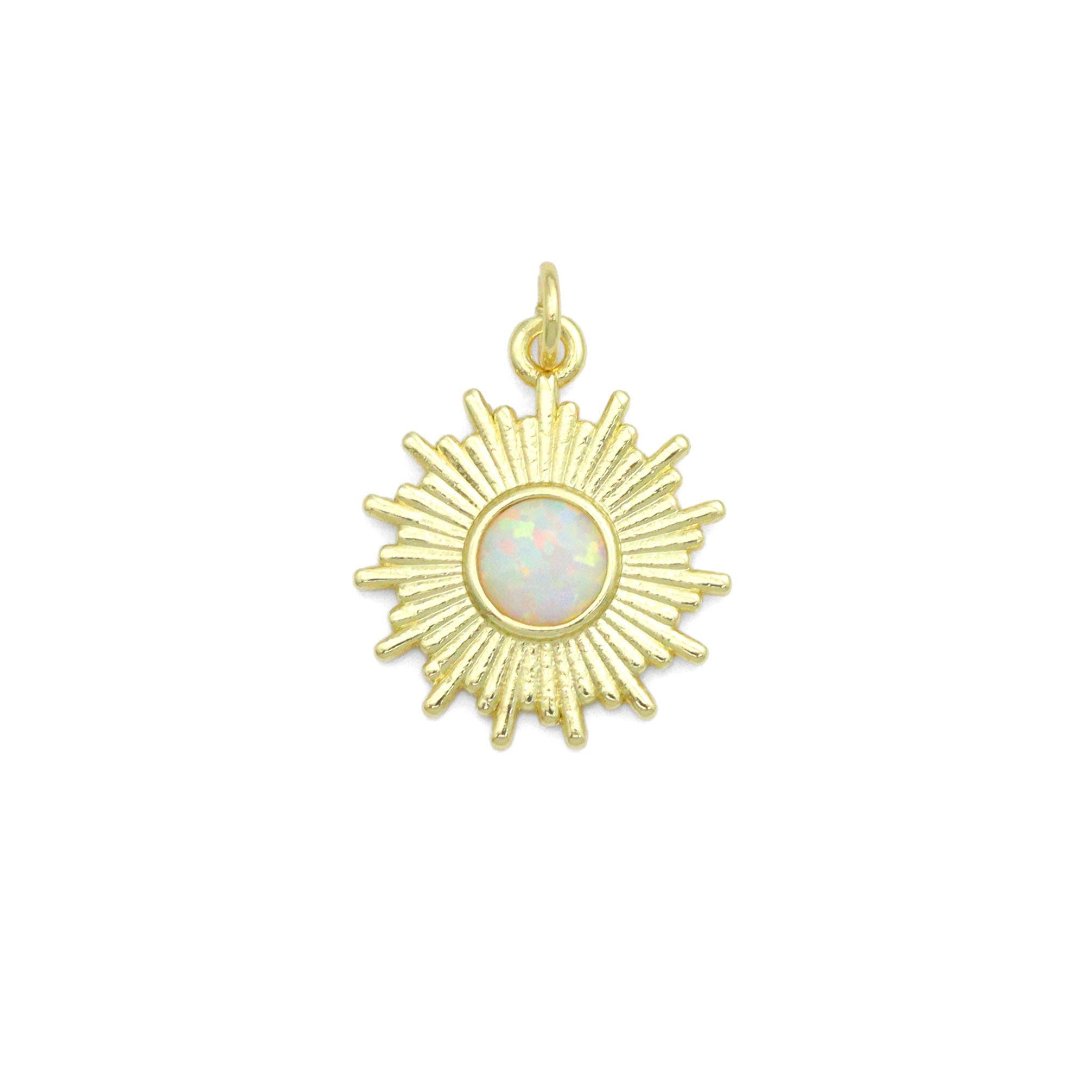 White Opal Sunburst Charm