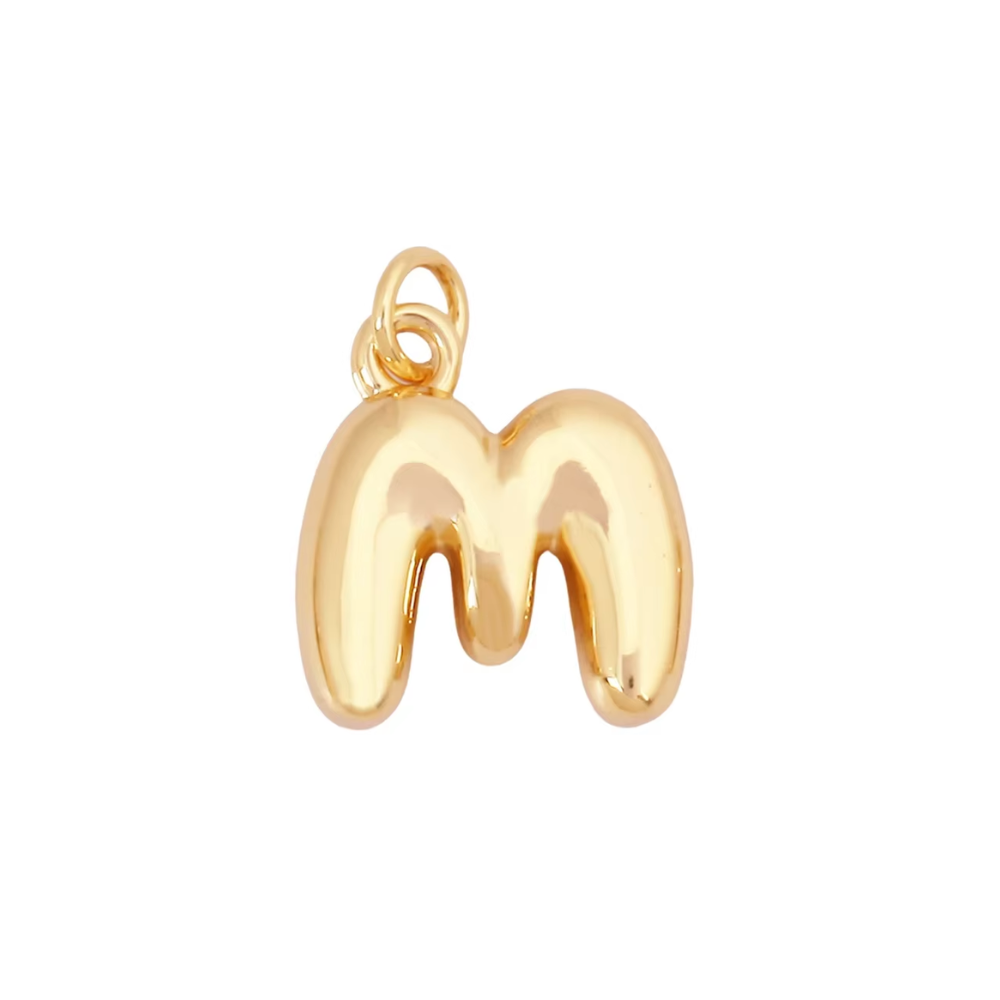Bubble Letter Initial Charms