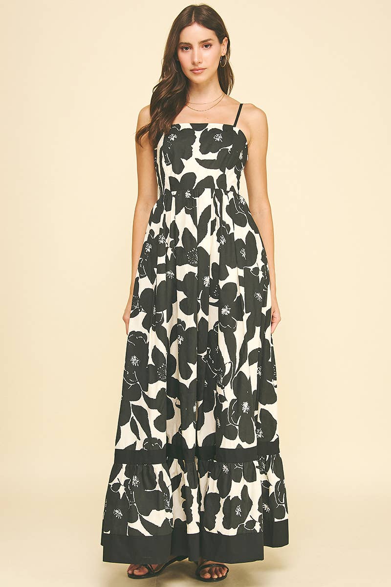 FLORAL TIERED MAXI DRESS - 6658D