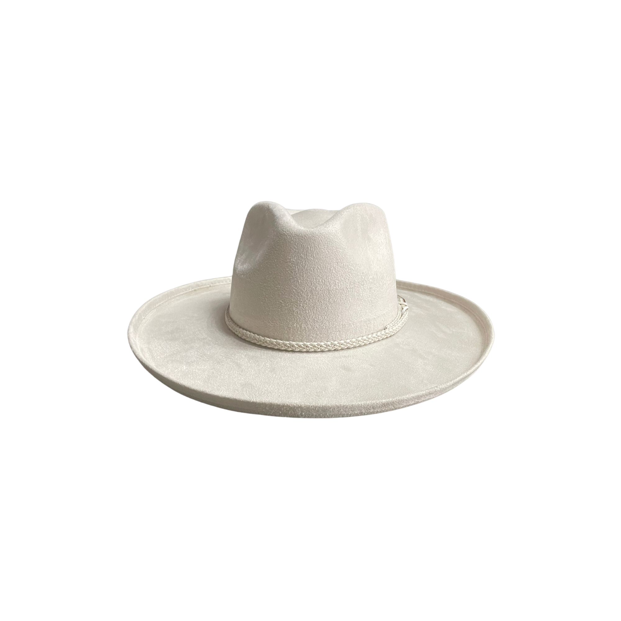 Jane Pencil Curl Stiff Brim Fedora Hat With Braided Band