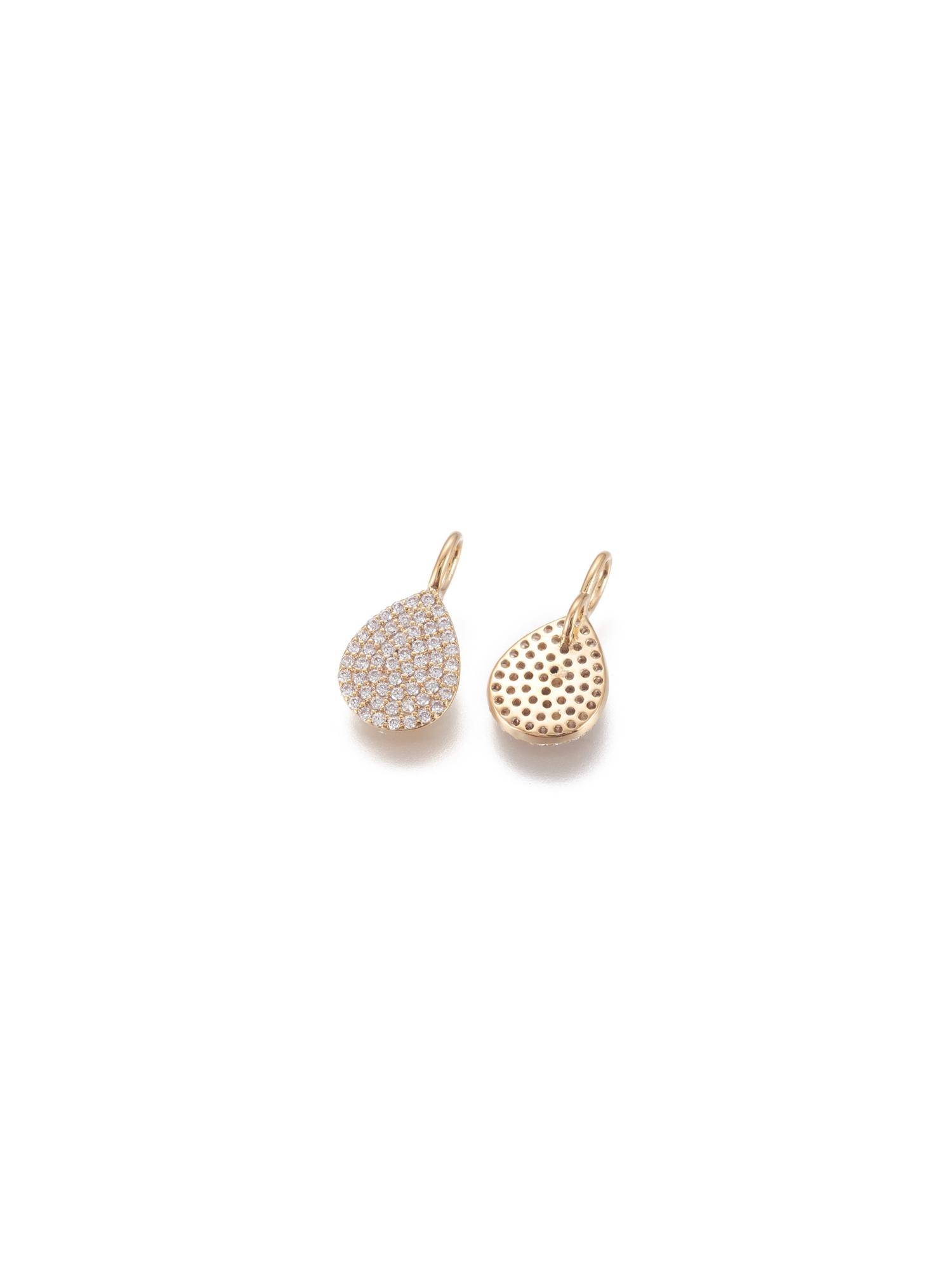 Gold Pave Teardrop Charm
