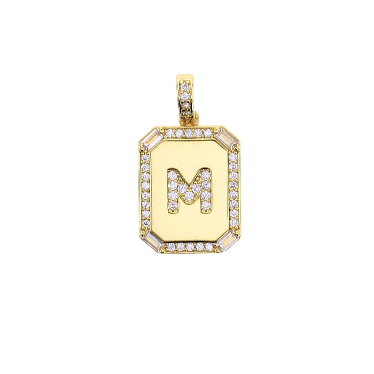 Large Cubic Zirconia Letter Charm