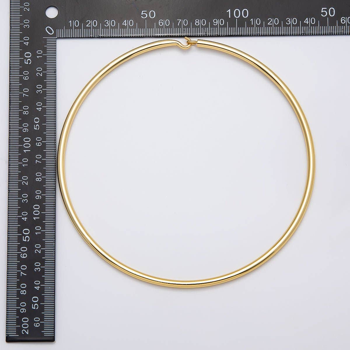 NEW SUMMER 16K Gold Filled 4mm Minimalist Thick Wide Tube Torque Choker Floating Collar Necklace | WA-04277