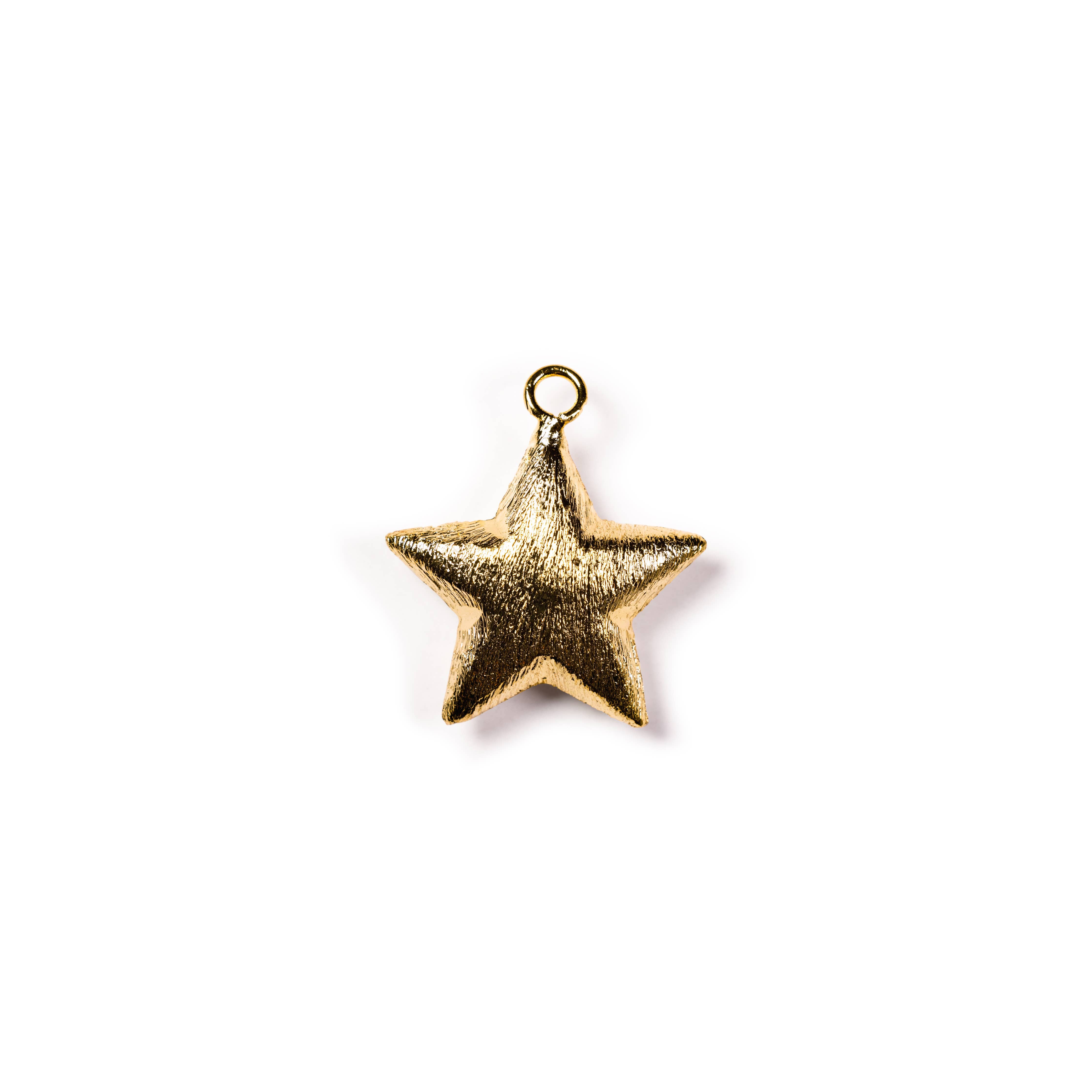 Gold Puffy Star Pendant Statement Piece Gift CPG2952