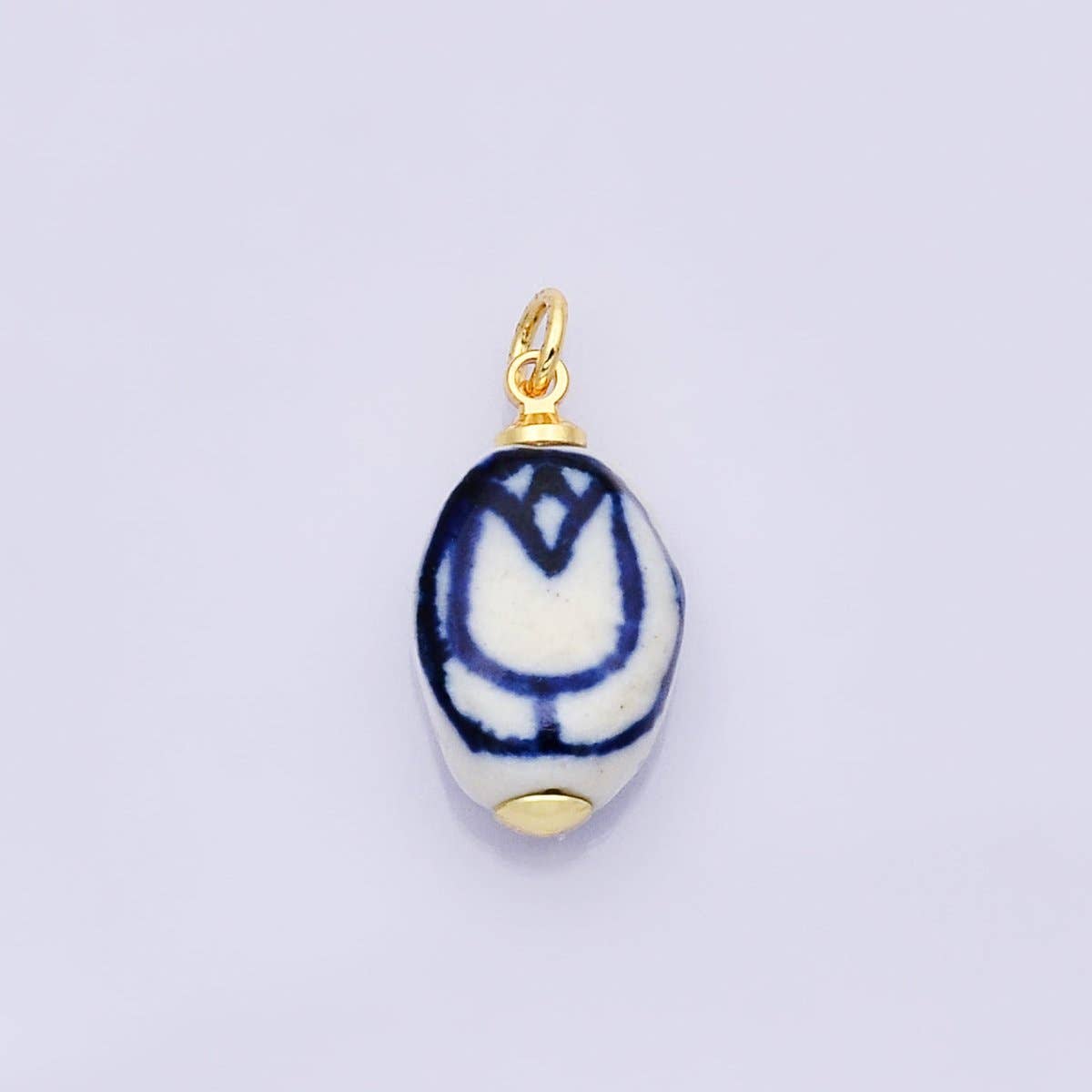 24K Gold Filled Nature Floral Mushroom Pet Sea Sell Ceramic Drop Charm