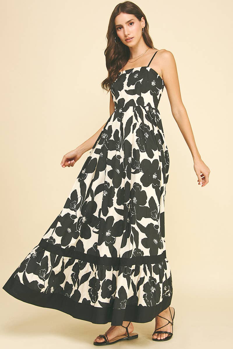 FLORAL TIERED MAXI DRESS - 6658D