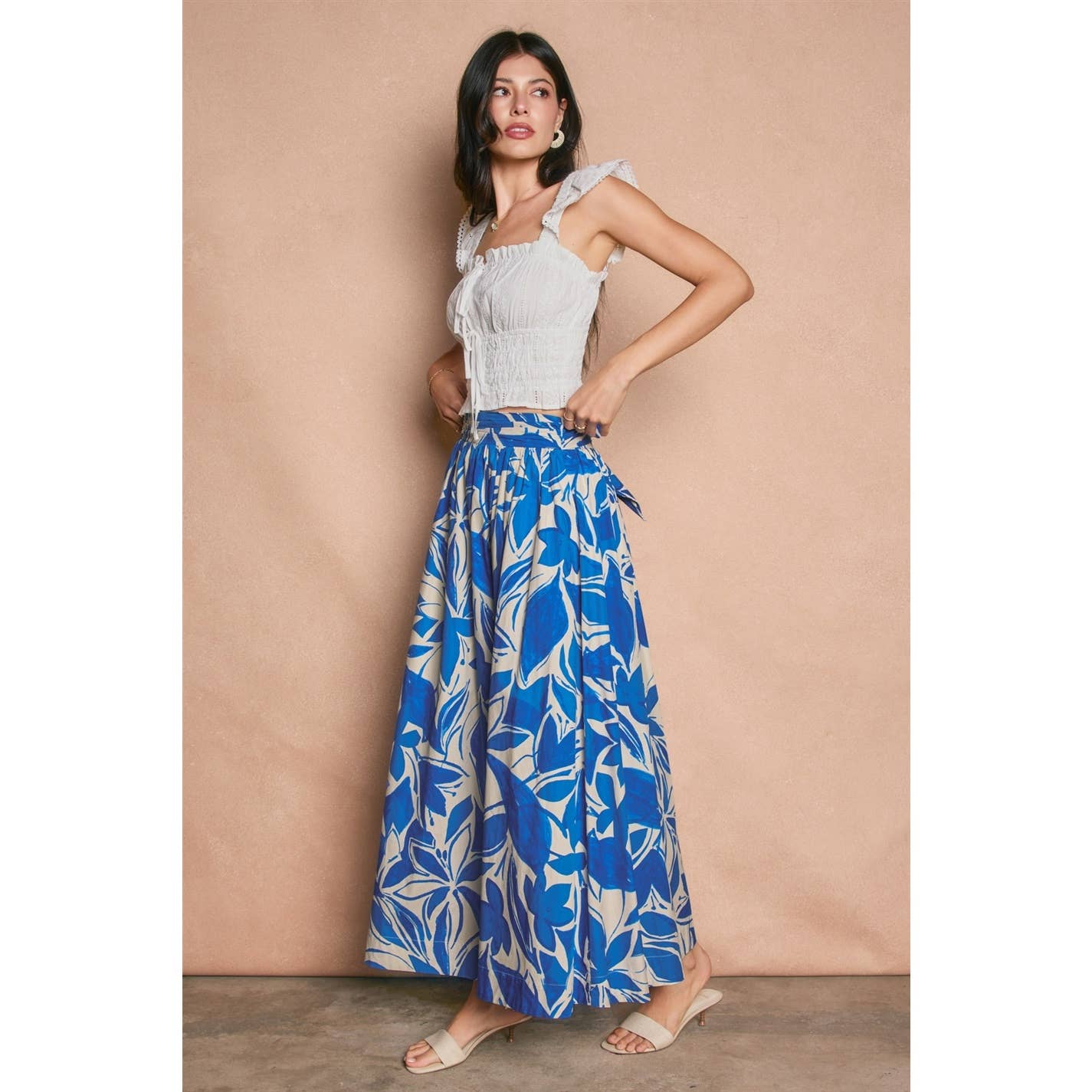 Mykonos Tie Back Circular Midi Skirt