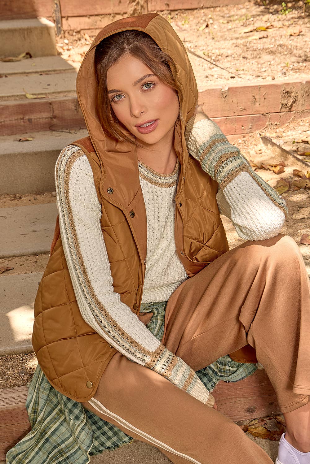 Quilted Puffer Hoodie Vest