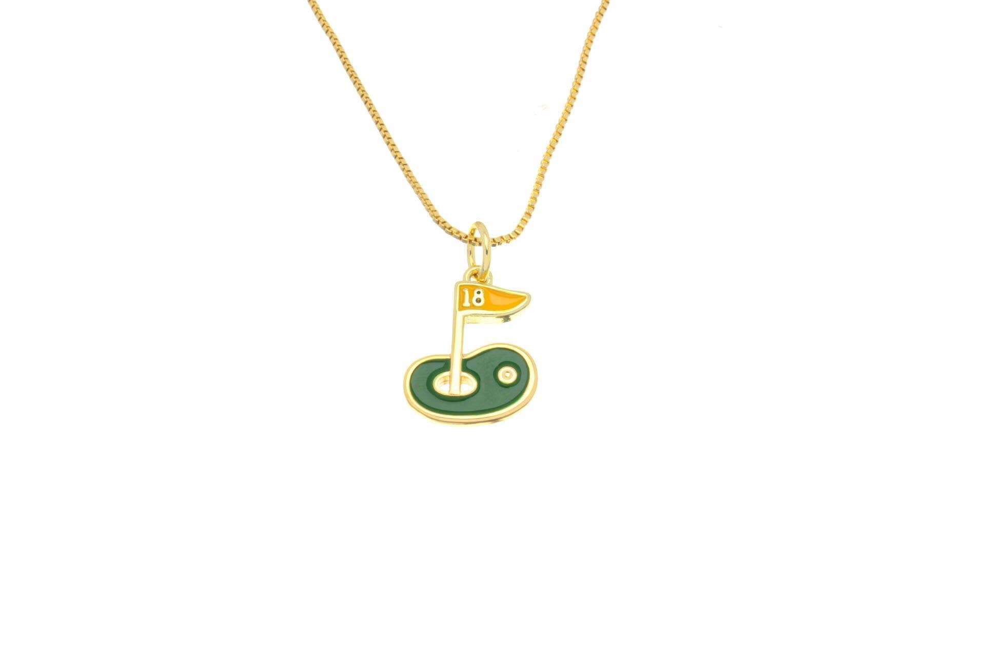 Golf Flag Stick Necklace Charm for Golf Enthusiasts