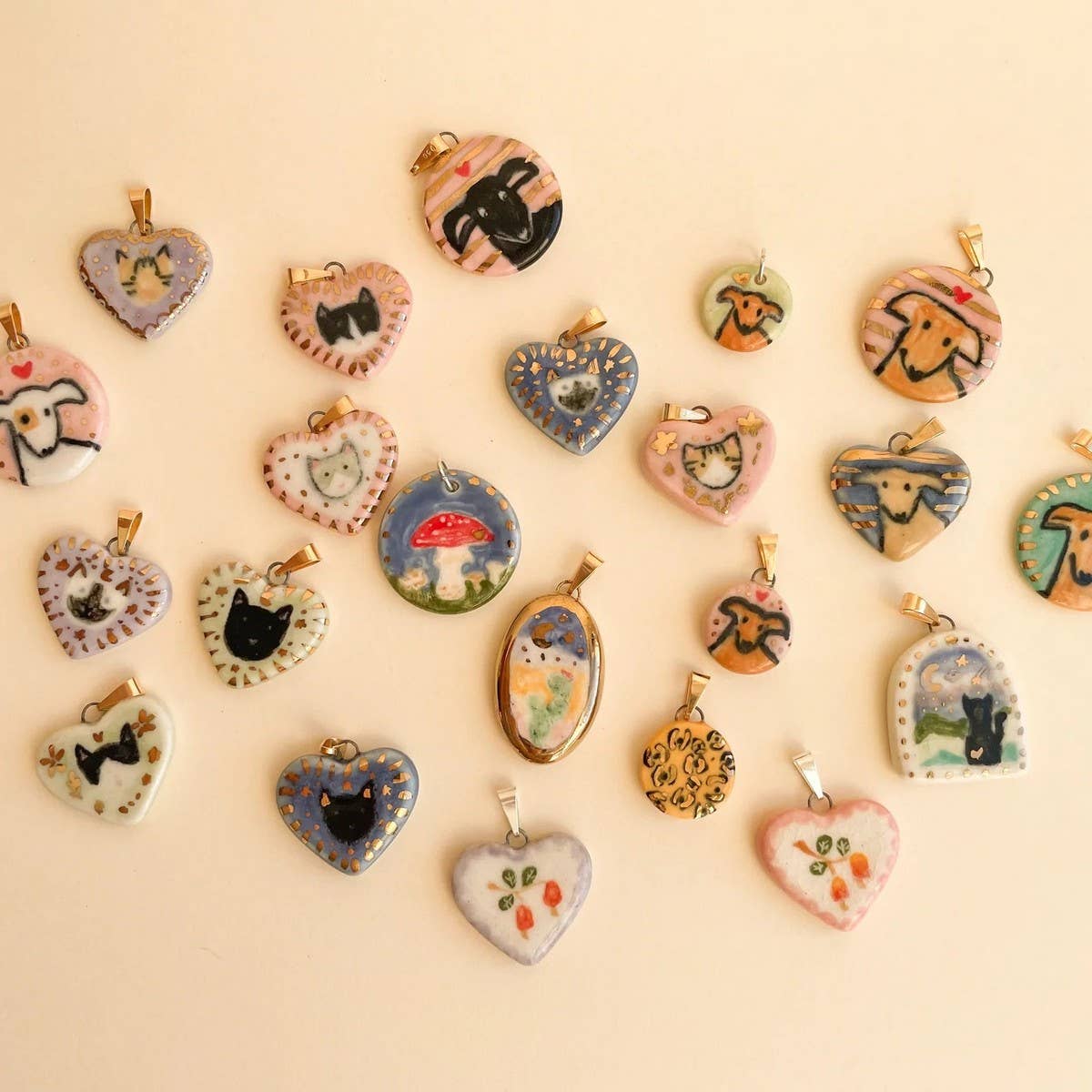 18K Gold Black Cat Charm