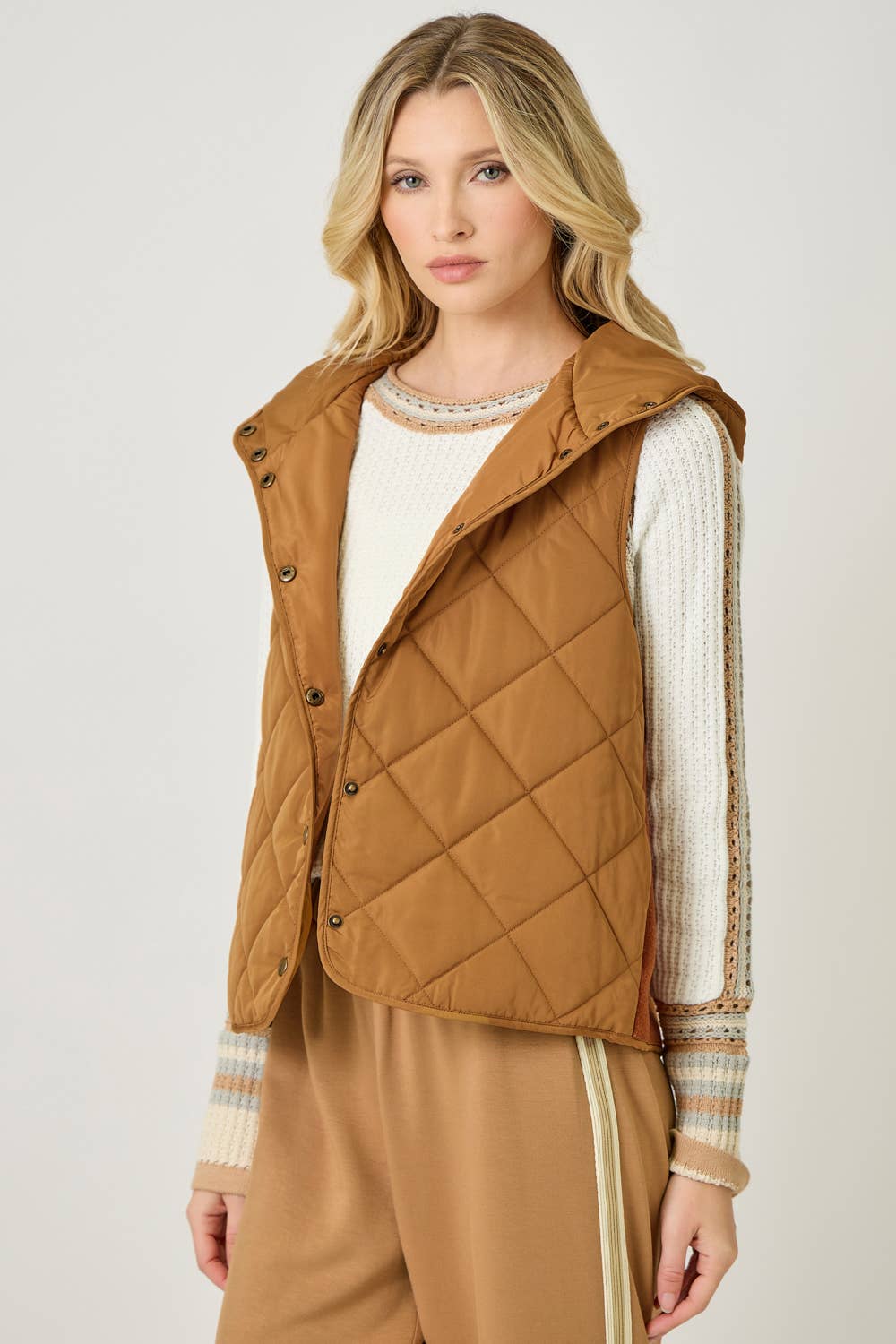 Quilted Puffer Hoodie Vest