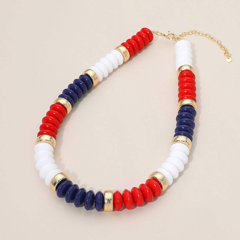 Chunky Resin Disc Beaded Necklace