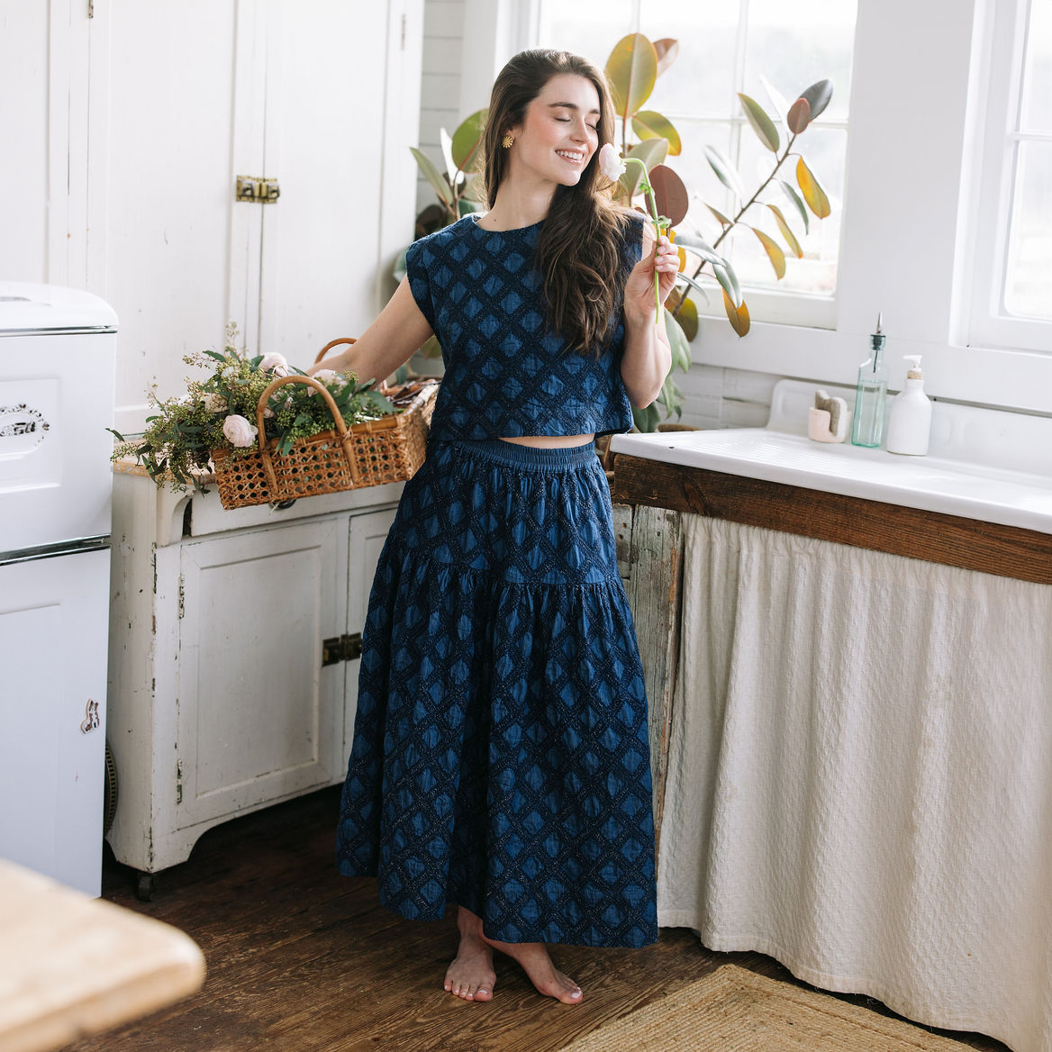 Denim Eyelet Greta Top