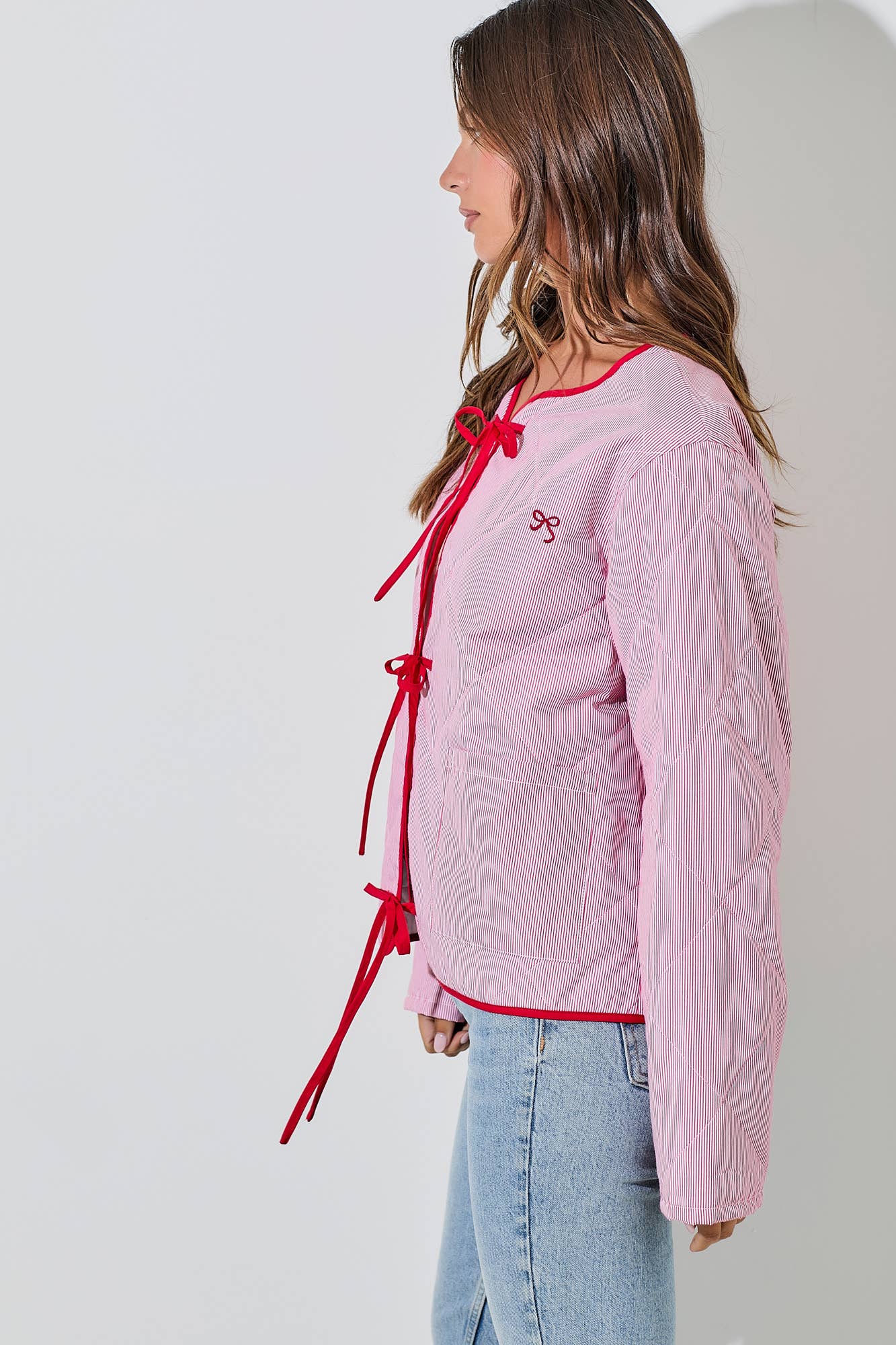 PINSTRIPE QUILTED JACKET