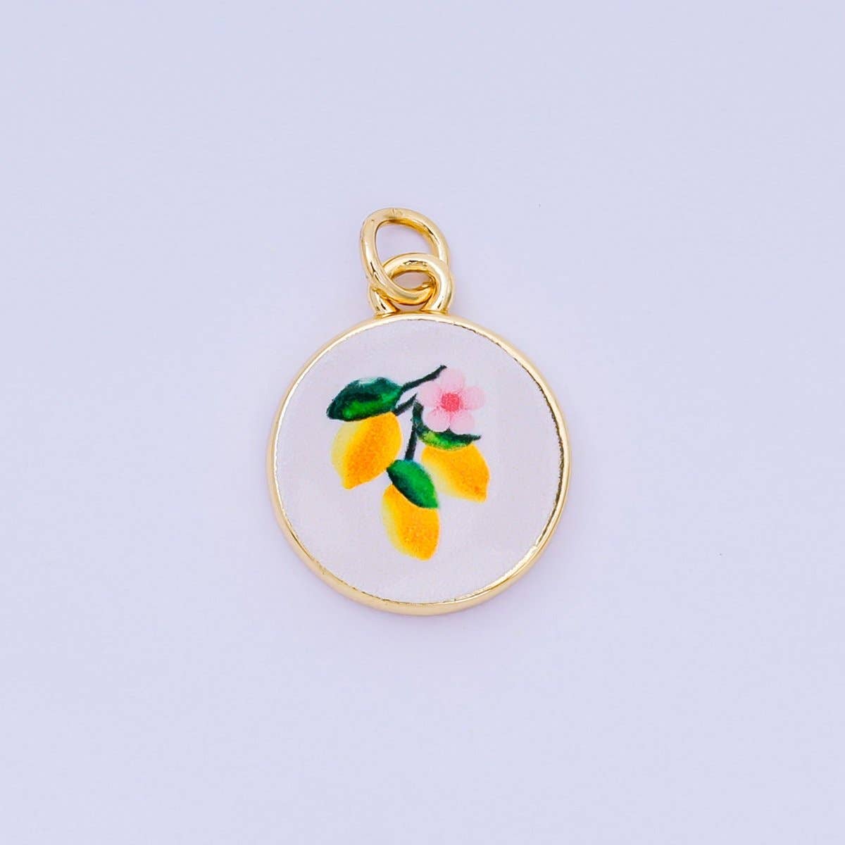 24K Gold Filled 18mm Enamel Art Beach Theme Charms