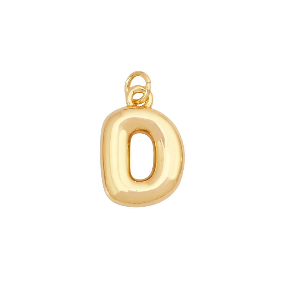 Bubble Letter Initial Charms